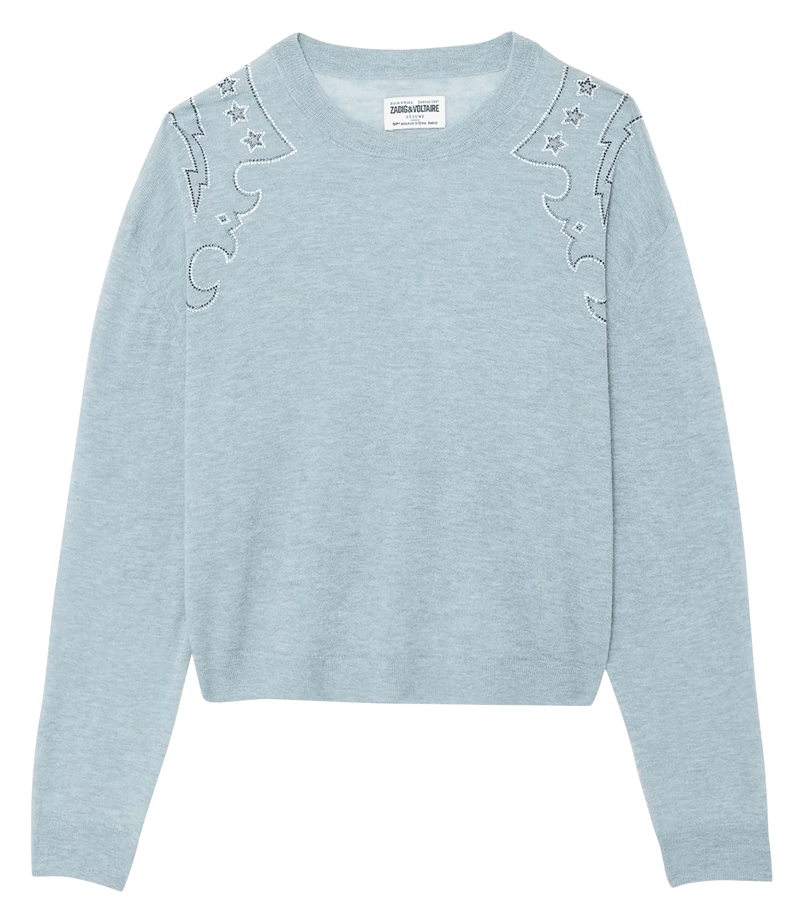 Rechte kasjmier trui met strass Swapy ZADIG&VOLTAIRE Blauw