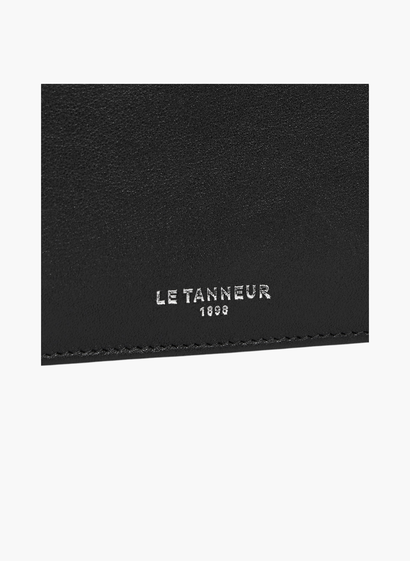 Porte cartes zippé albertine en cuir lisse LE TANNEUR Noir