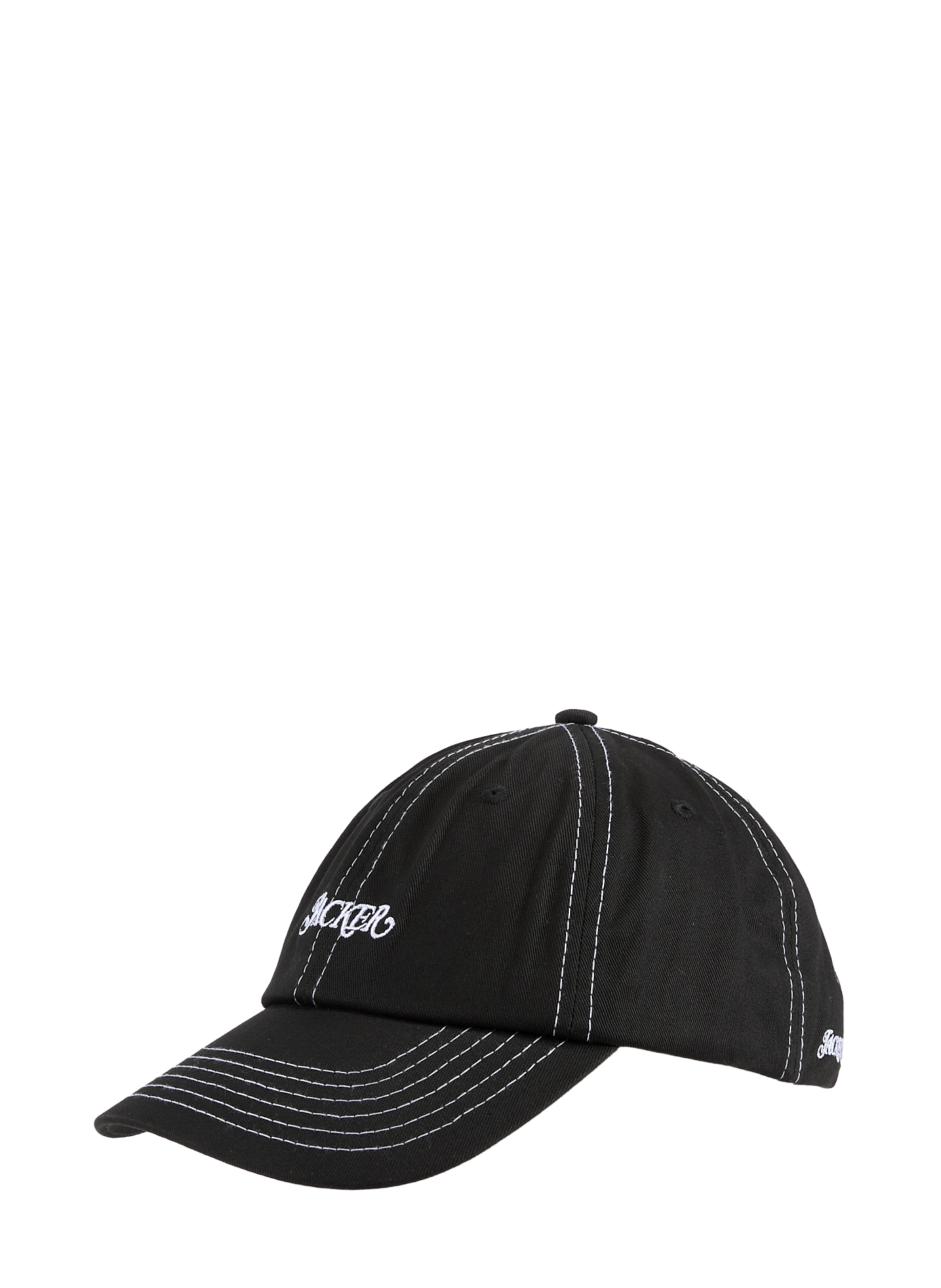 Cotton baseball cap with embroidered logo  JACKER. Black