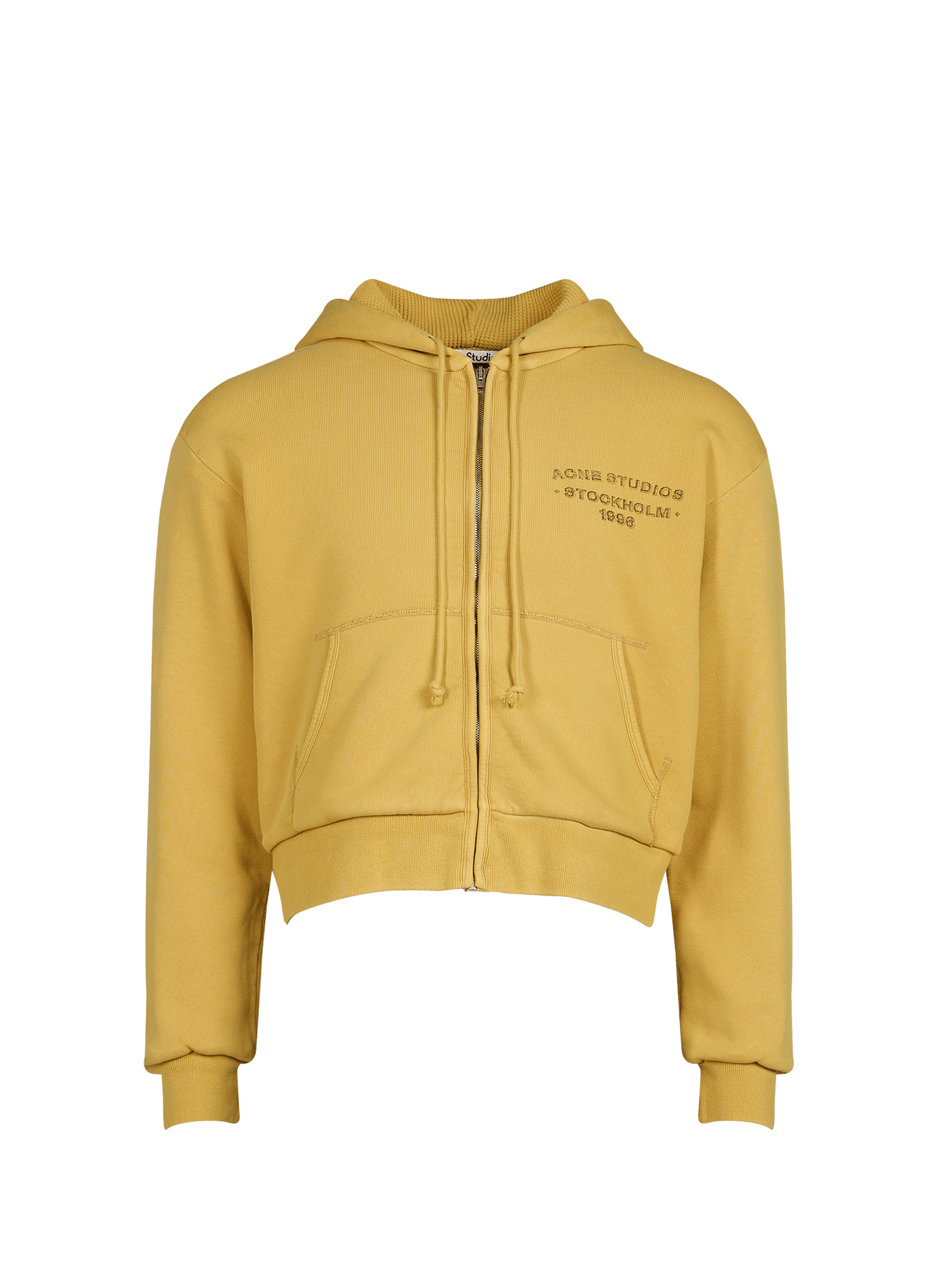 Sweatshirt droit zippé en coton ACNE STUDIOS Jaune