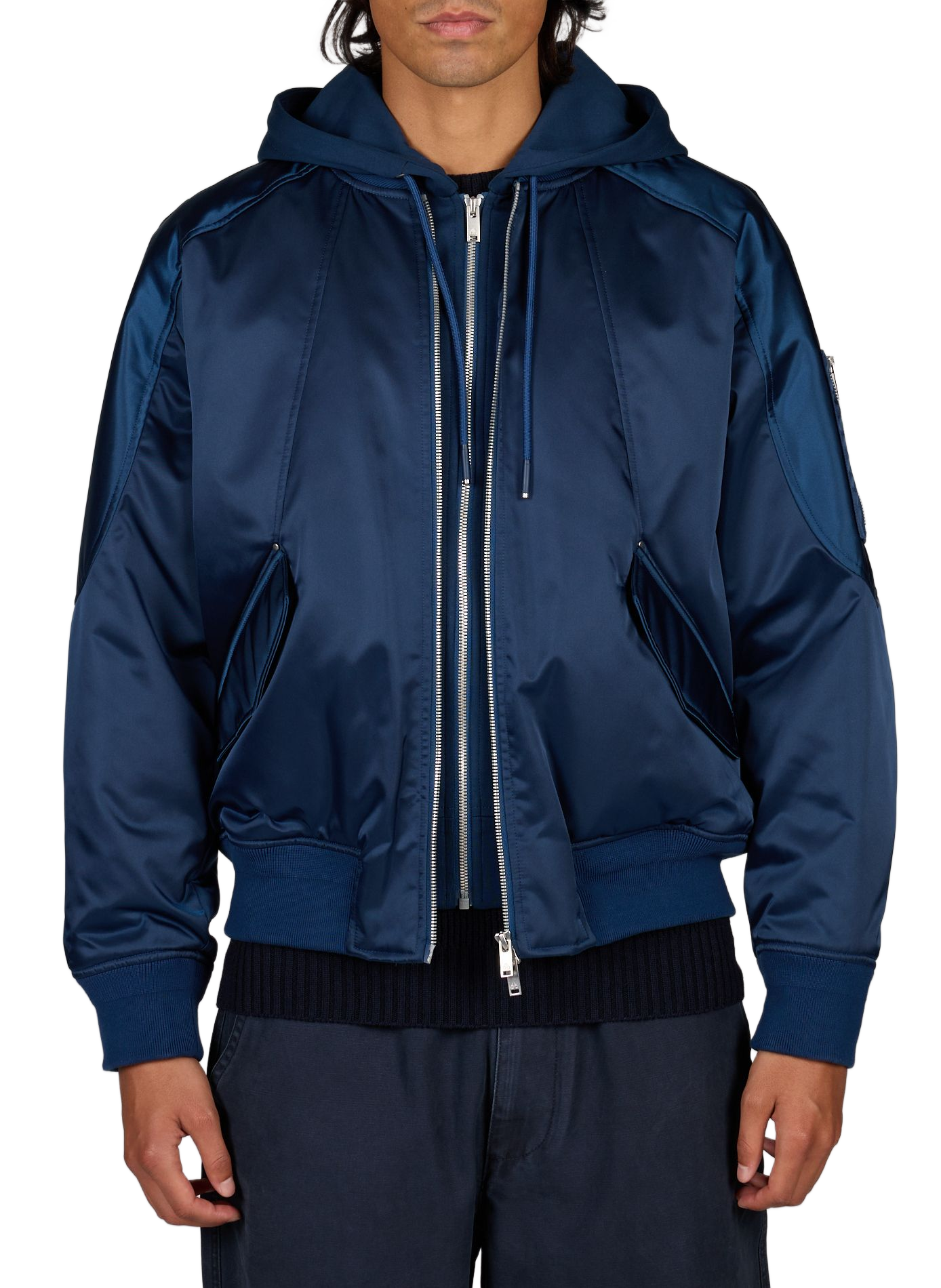 Gewatteerd jack met afneembare capuchon MOOSE KNUCKLES Blauw