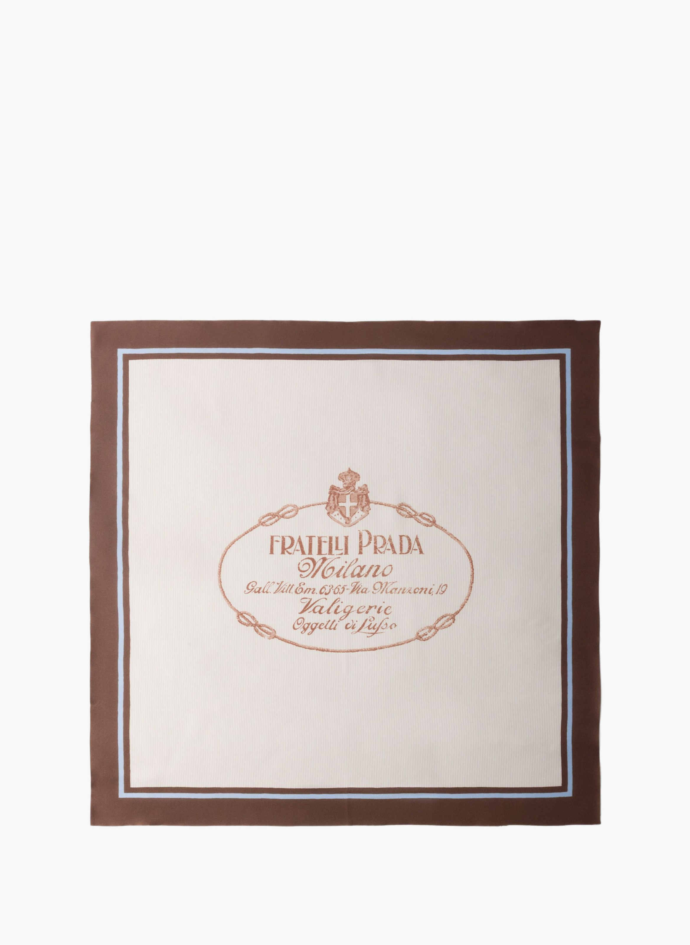 Foulard en sergé imprimé PRADA Marron