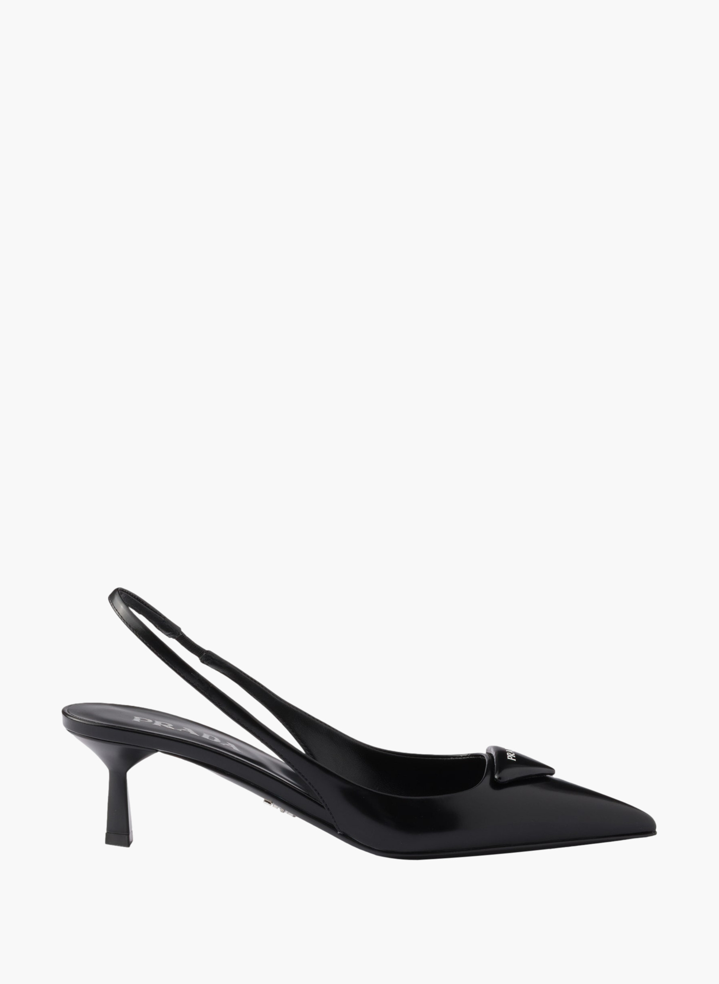 Escarpins à bride arrière en cuir brossé PRADA Noir