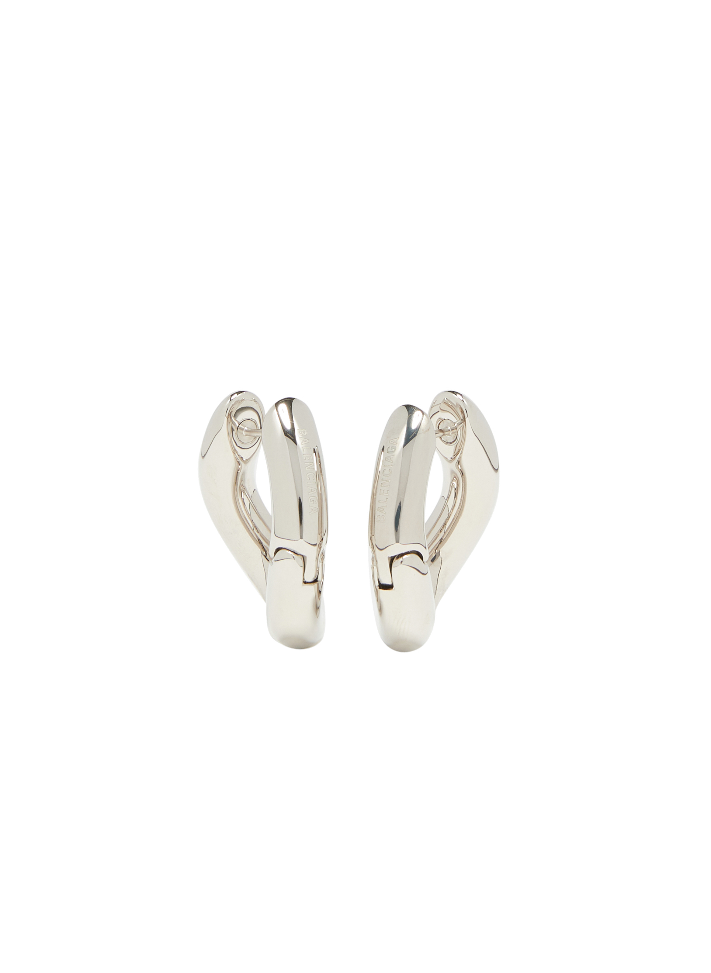 BALENCIAGA Silver Loop Earrings Silver