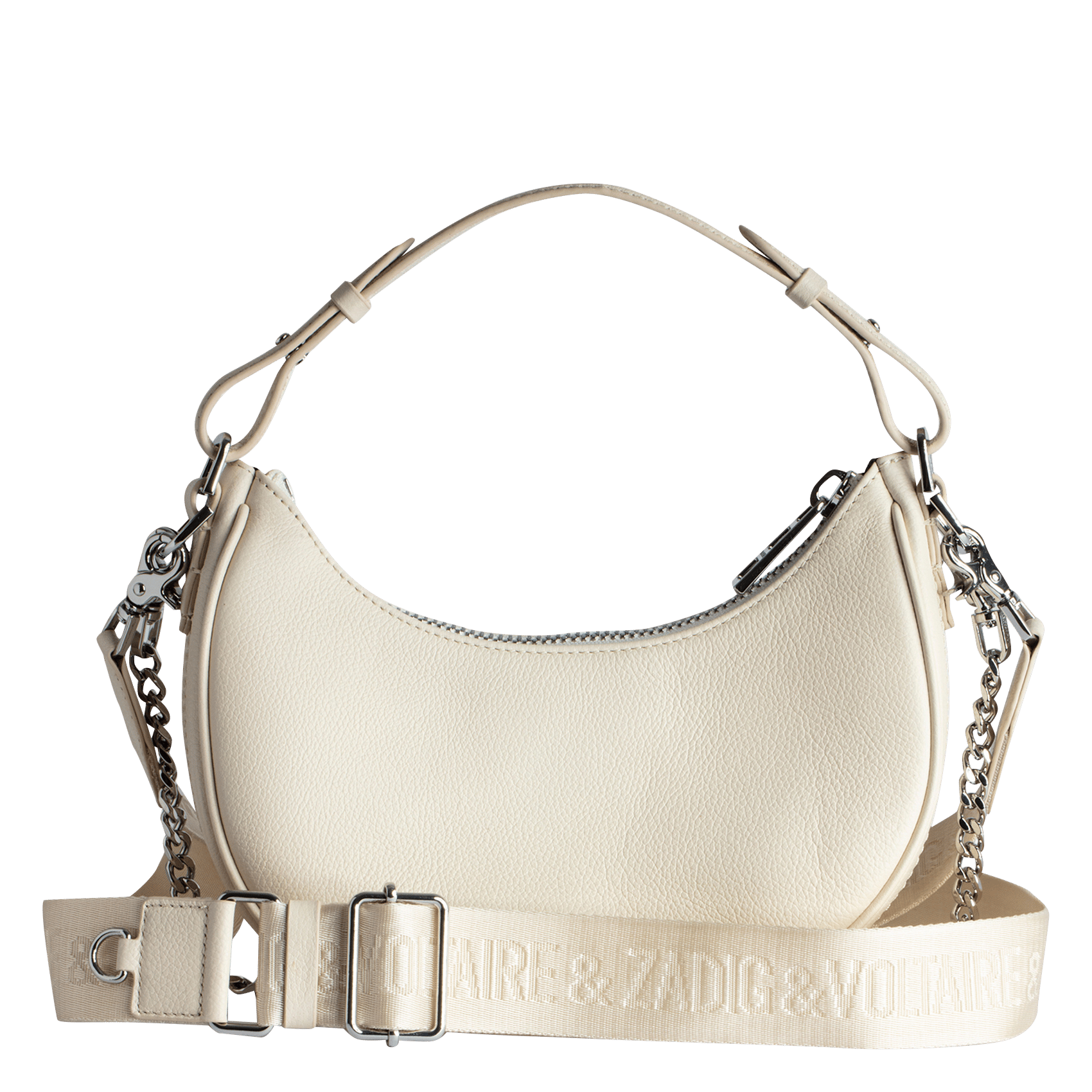 Sac épaule en cuir moonrock ZADIG&VOLTAIRE Blanc