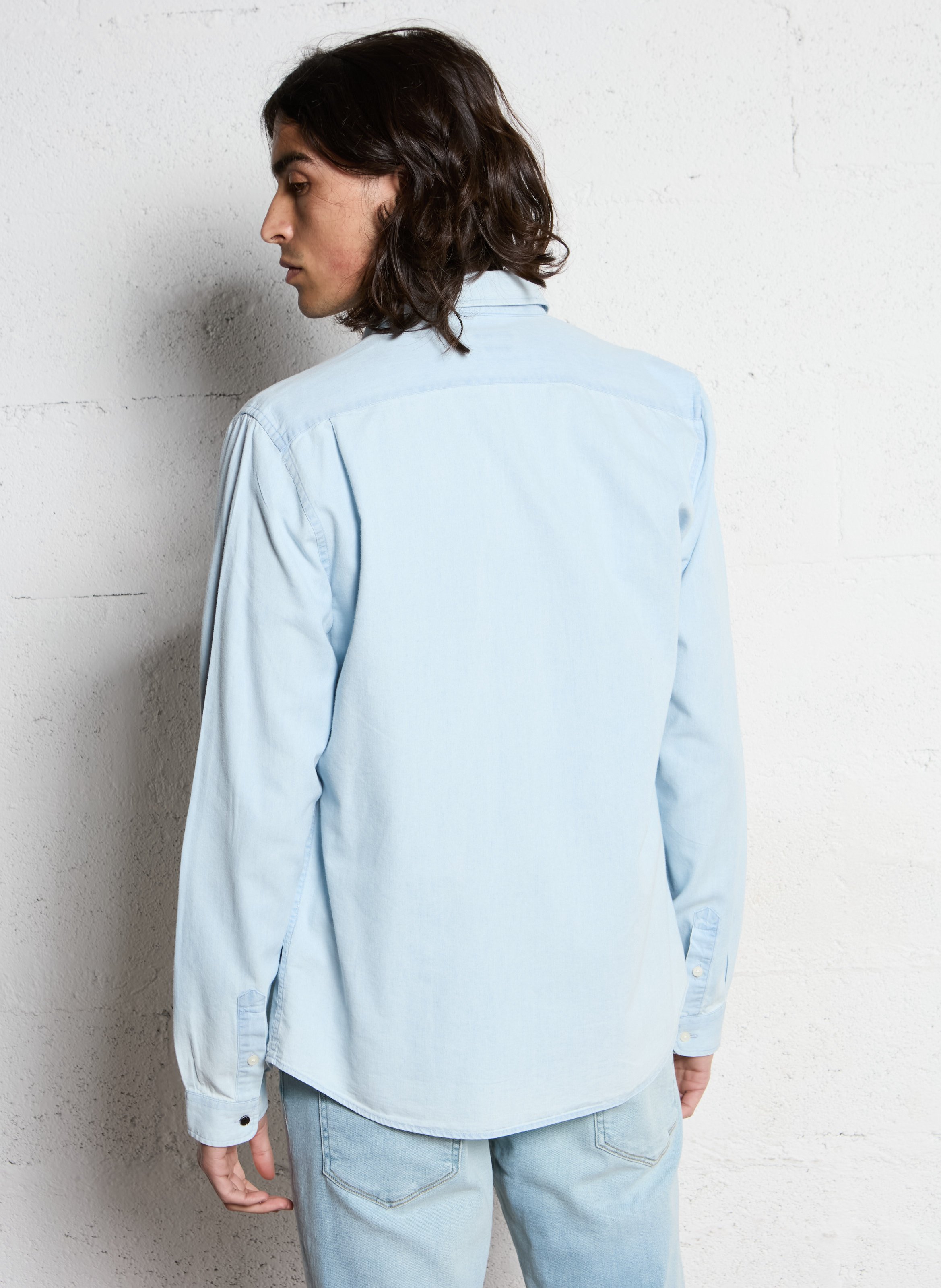 Chemise col classique en coton mélangé IKKS Bleu
