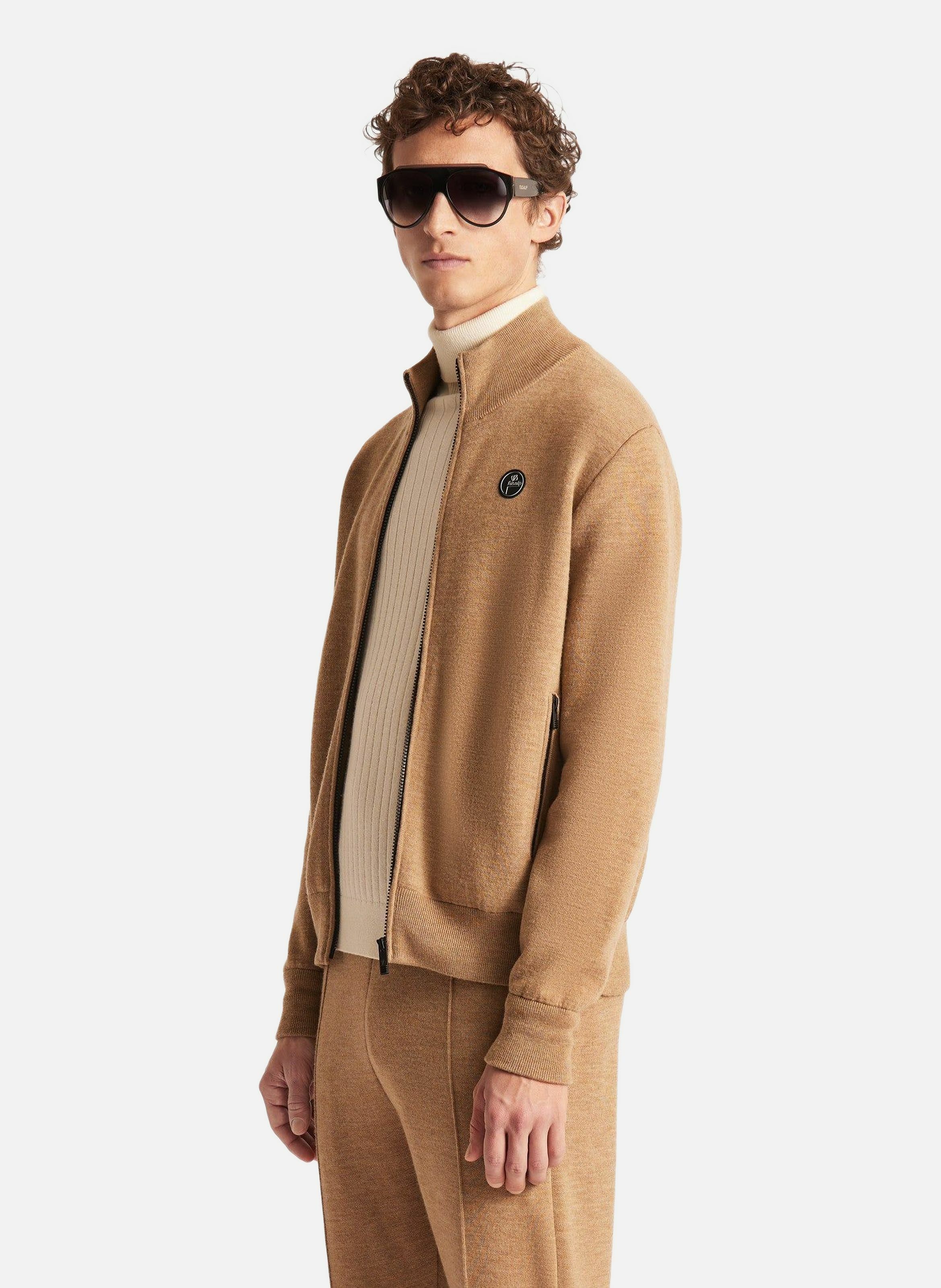 Gilet mayeul col montant coupe regular Beige