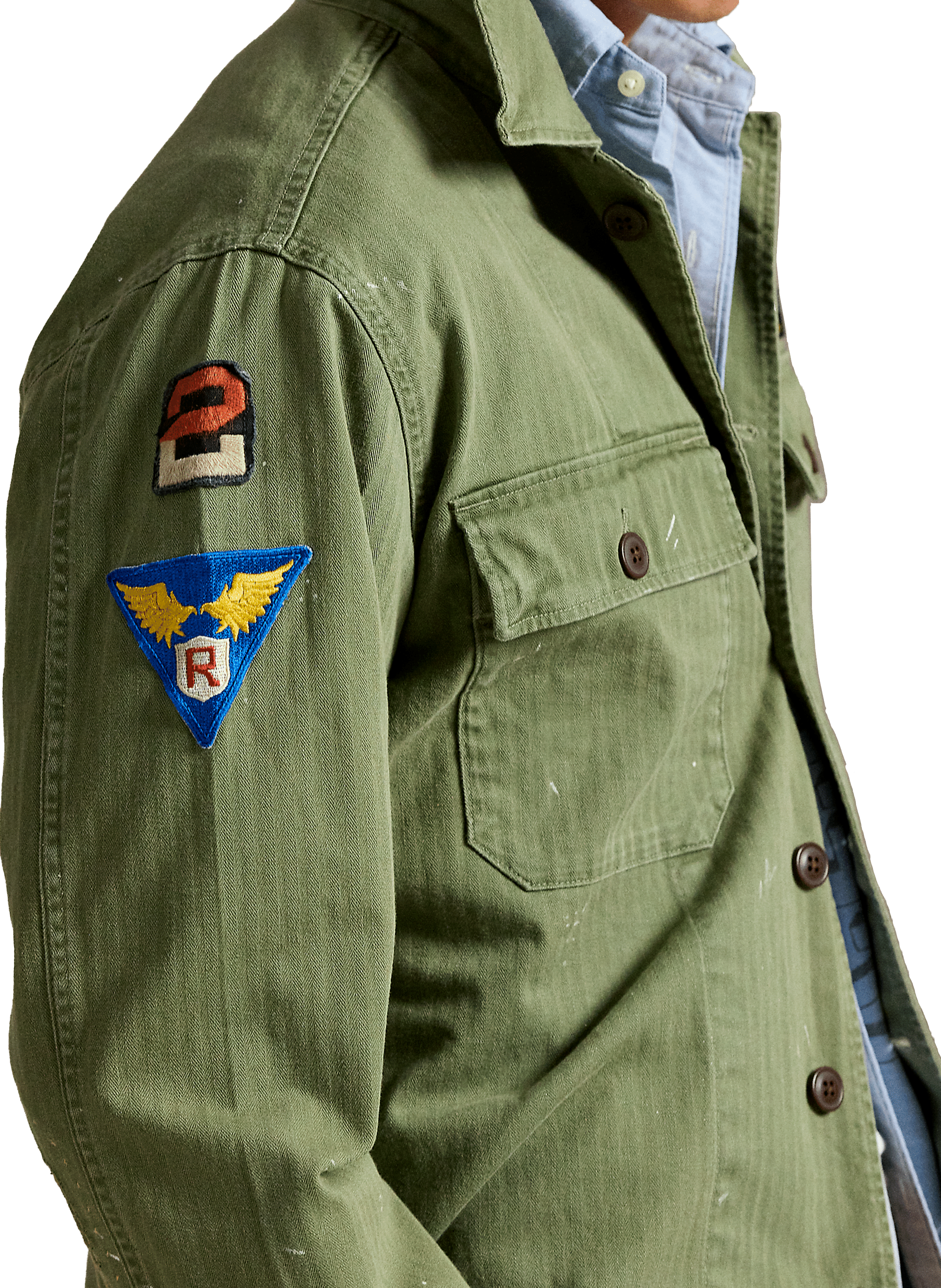 Cotton shirt with patches POLO RALPH LAUREN Green