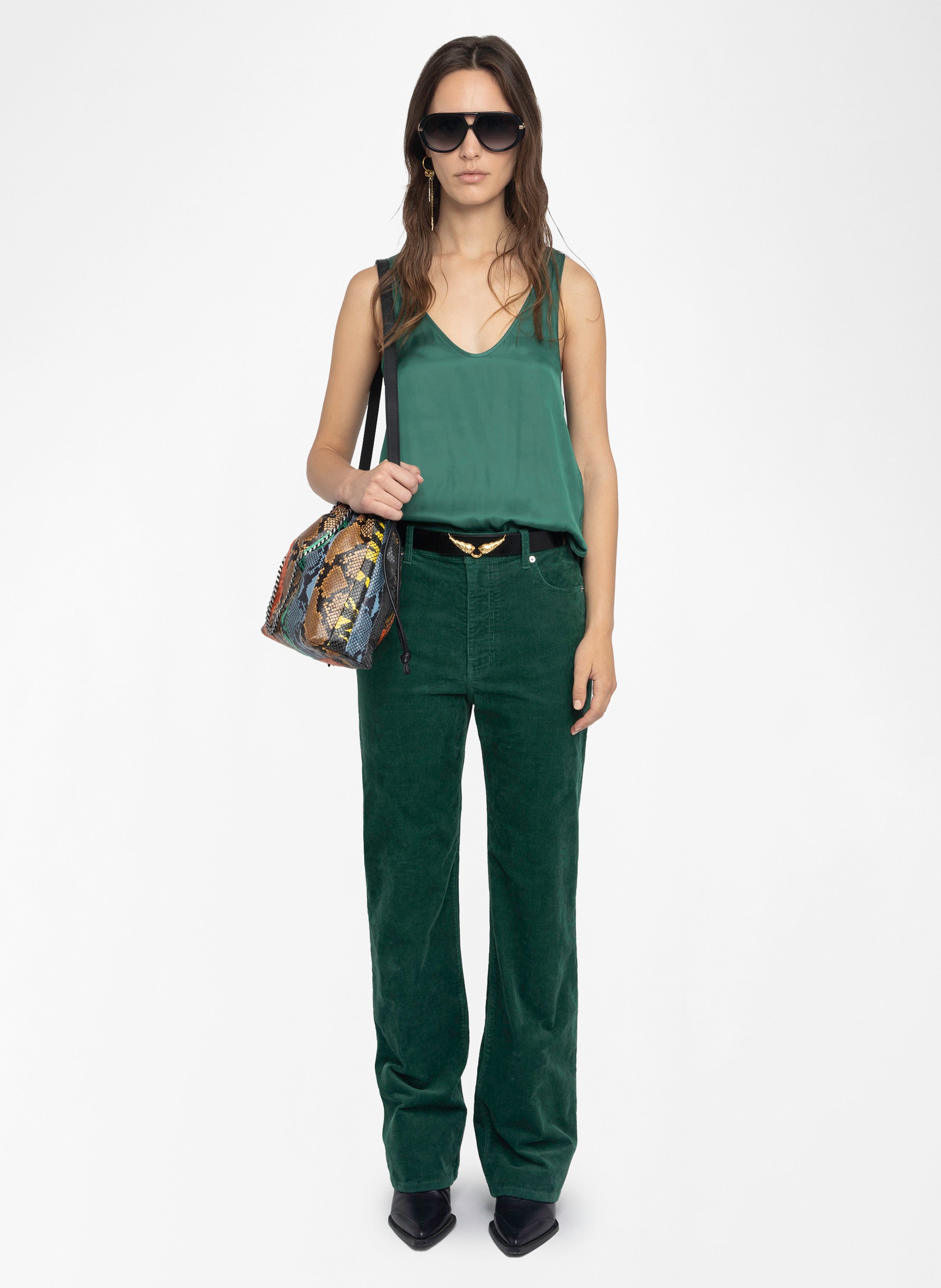 Top droit encolure ronde tarys ZADIG&VOLTAIRE Vert