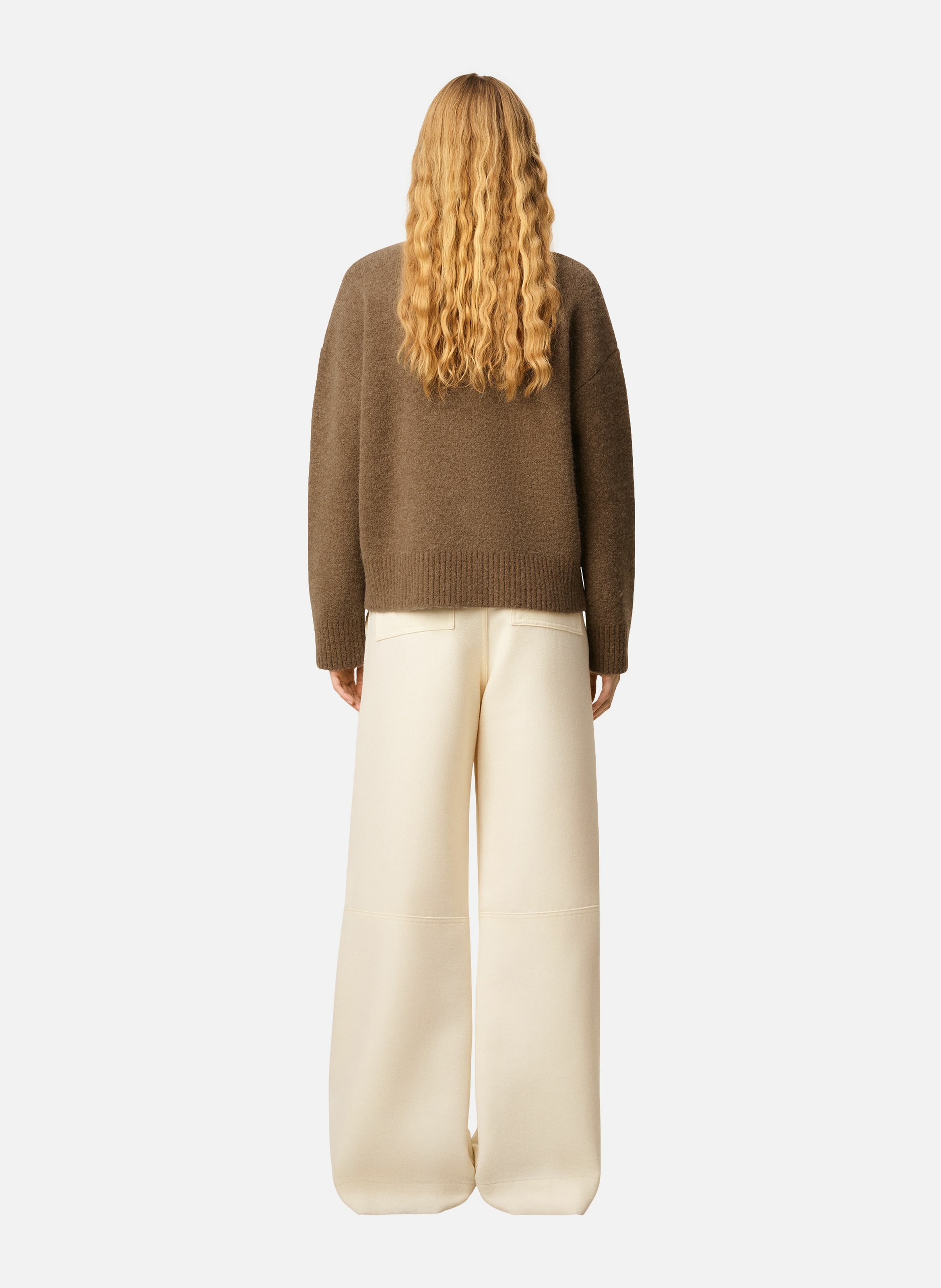 Cardigan ami de coeur en alpaga unisexe AMI PARIS Marron