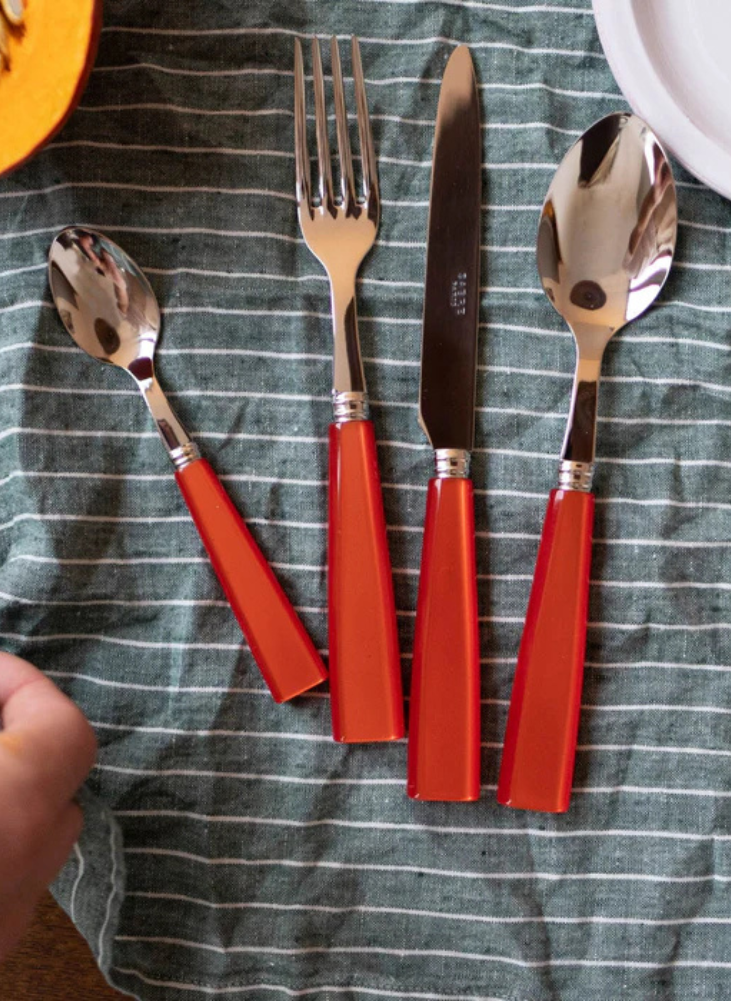 Set de 4 couverts de table, icône SABRE PARIS Orange