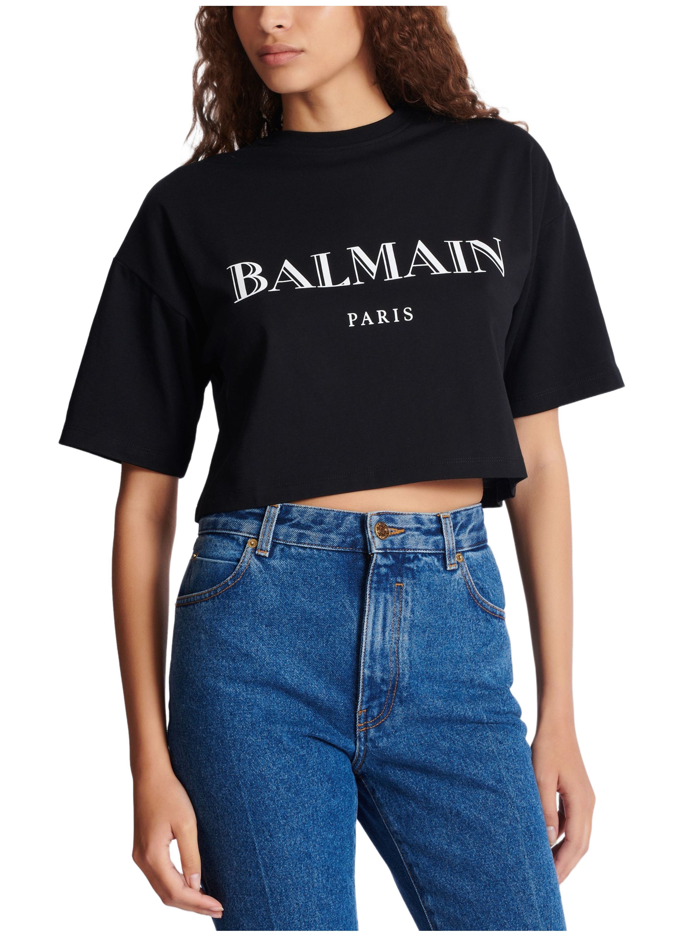 T-shirt court ample avec imprimé balmain BALMAIN Noir