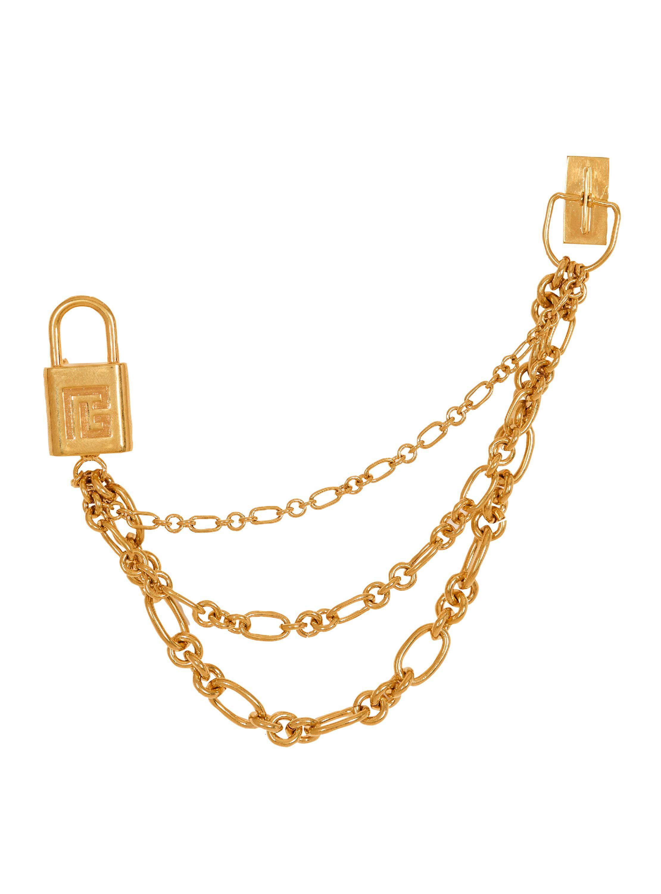 Broche sync en laiton avec chaînes BALMAIN Doré