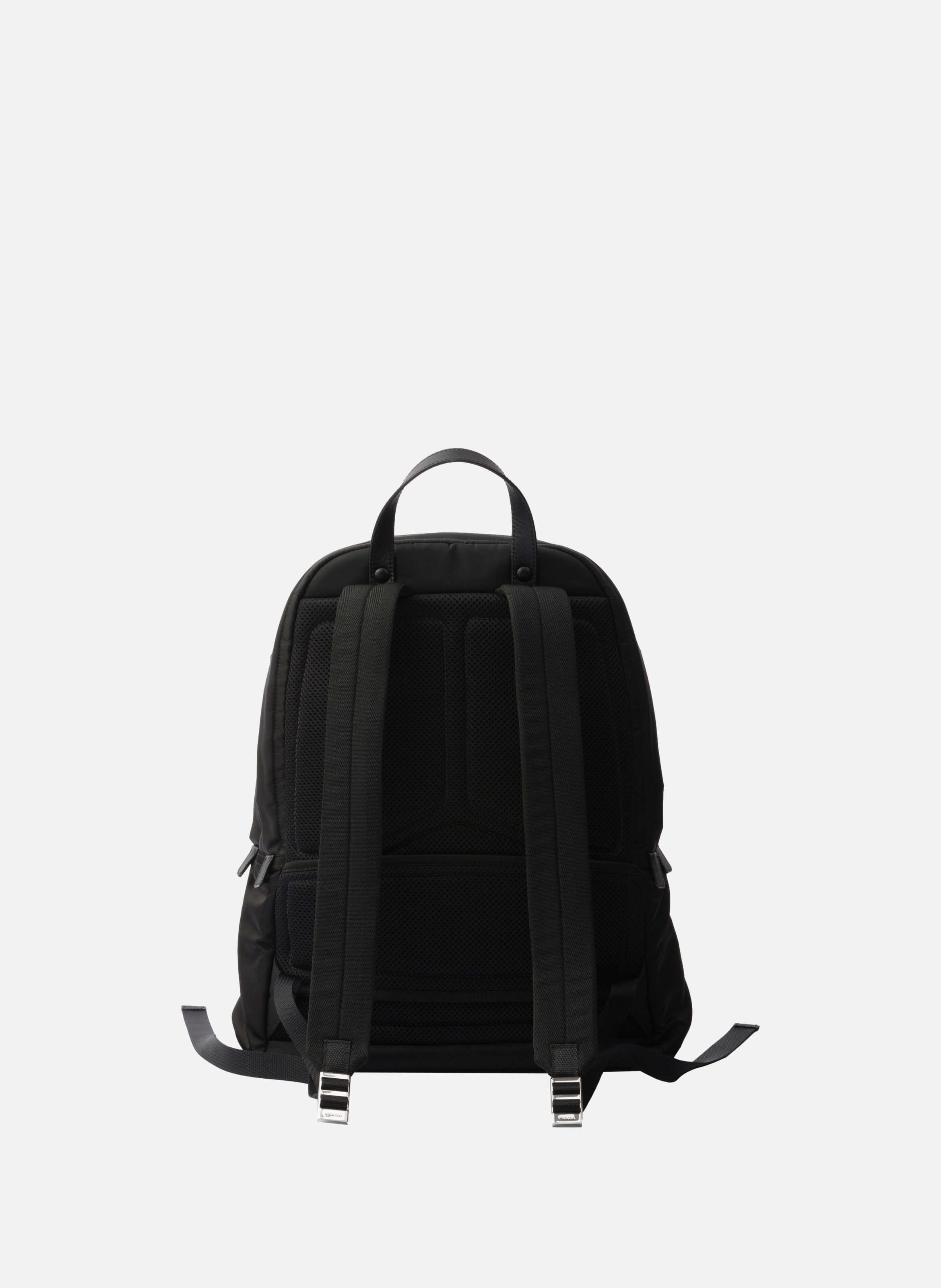 Sac à dos en re-nylon et cuir saffiano PRADA Noir