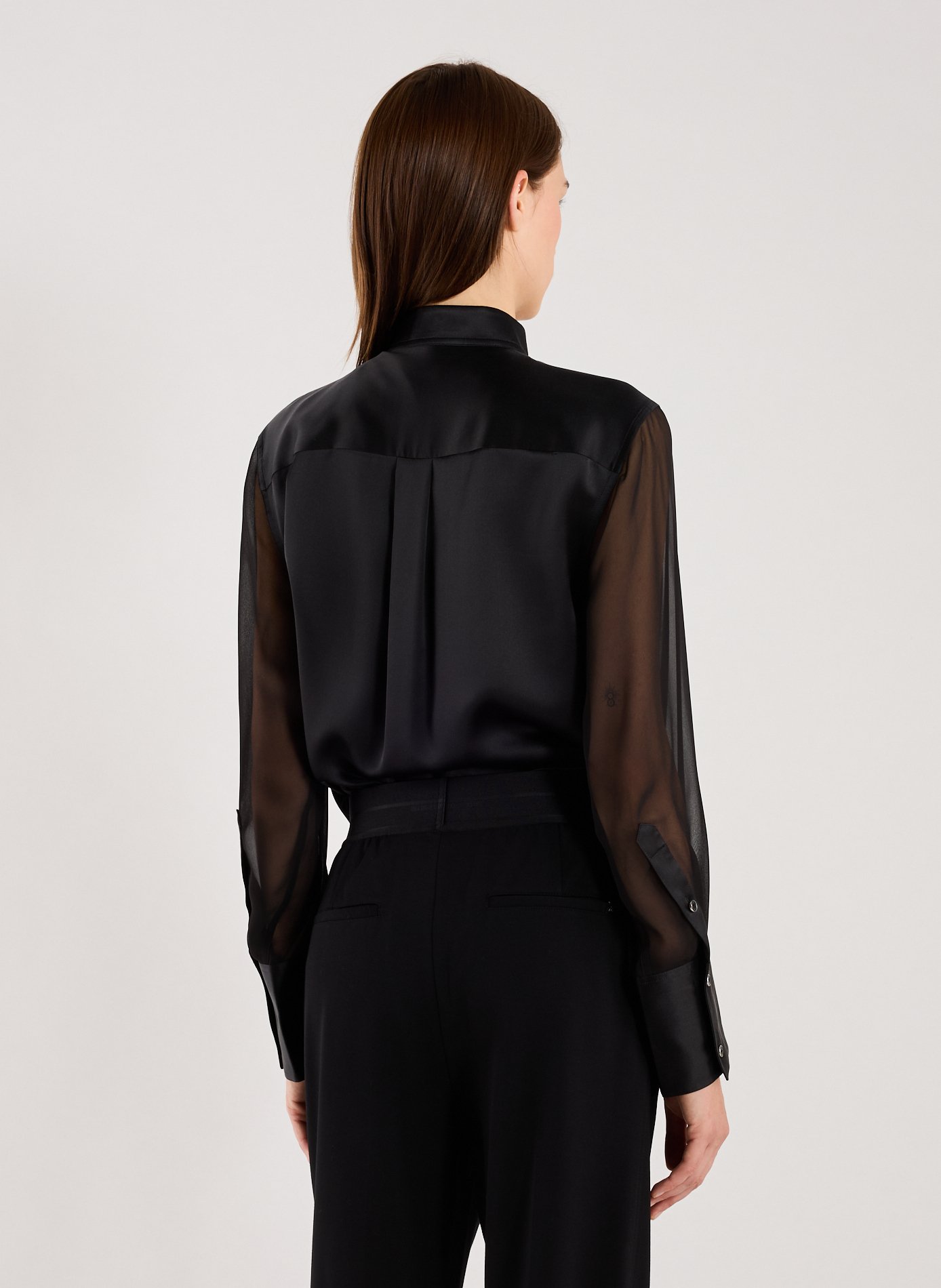 Casual silk blouse with cowl neck HELMUT LANG Black