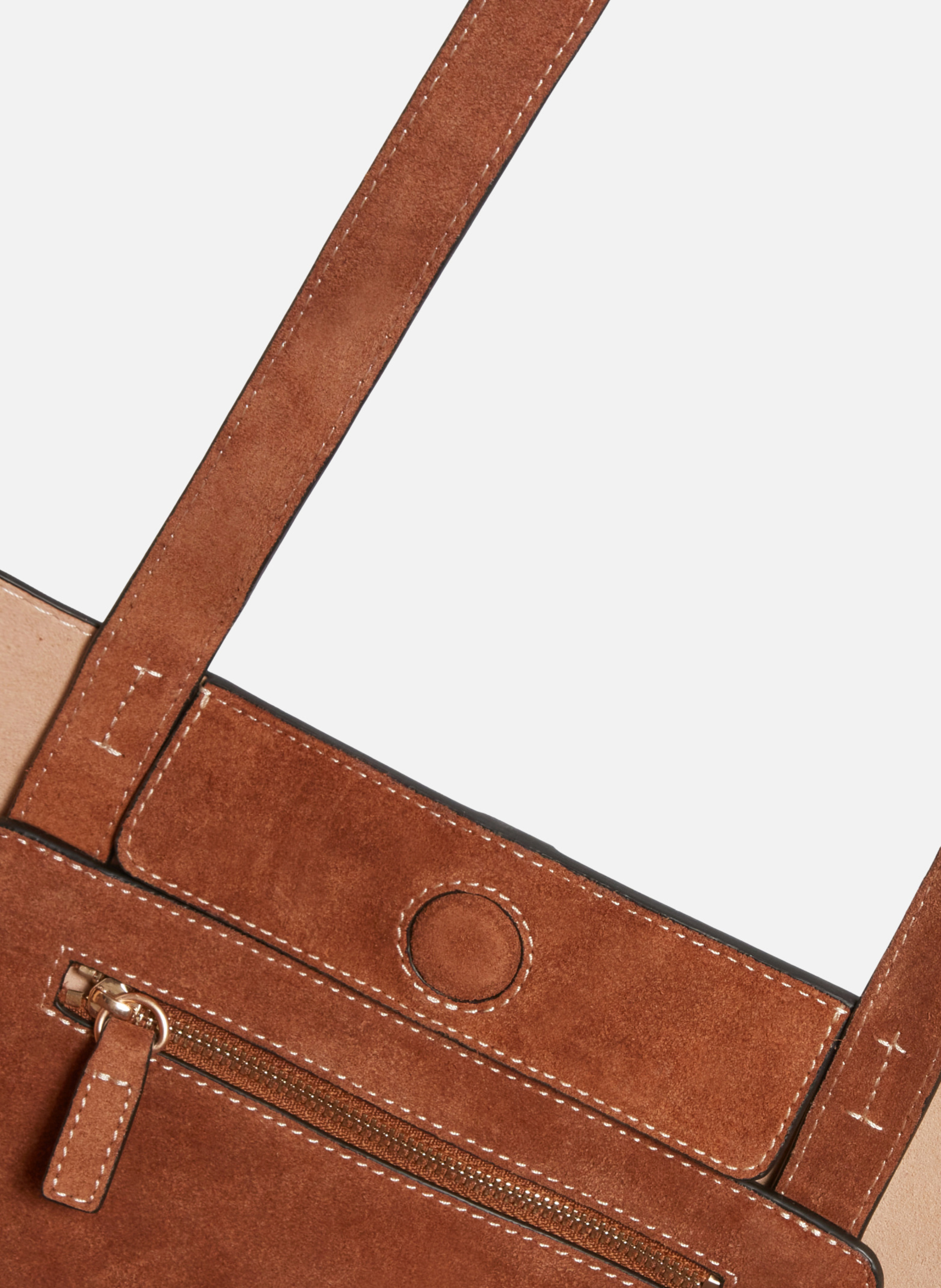 Petit cabas daily en cuir velours VANESSA BRUNO Marron