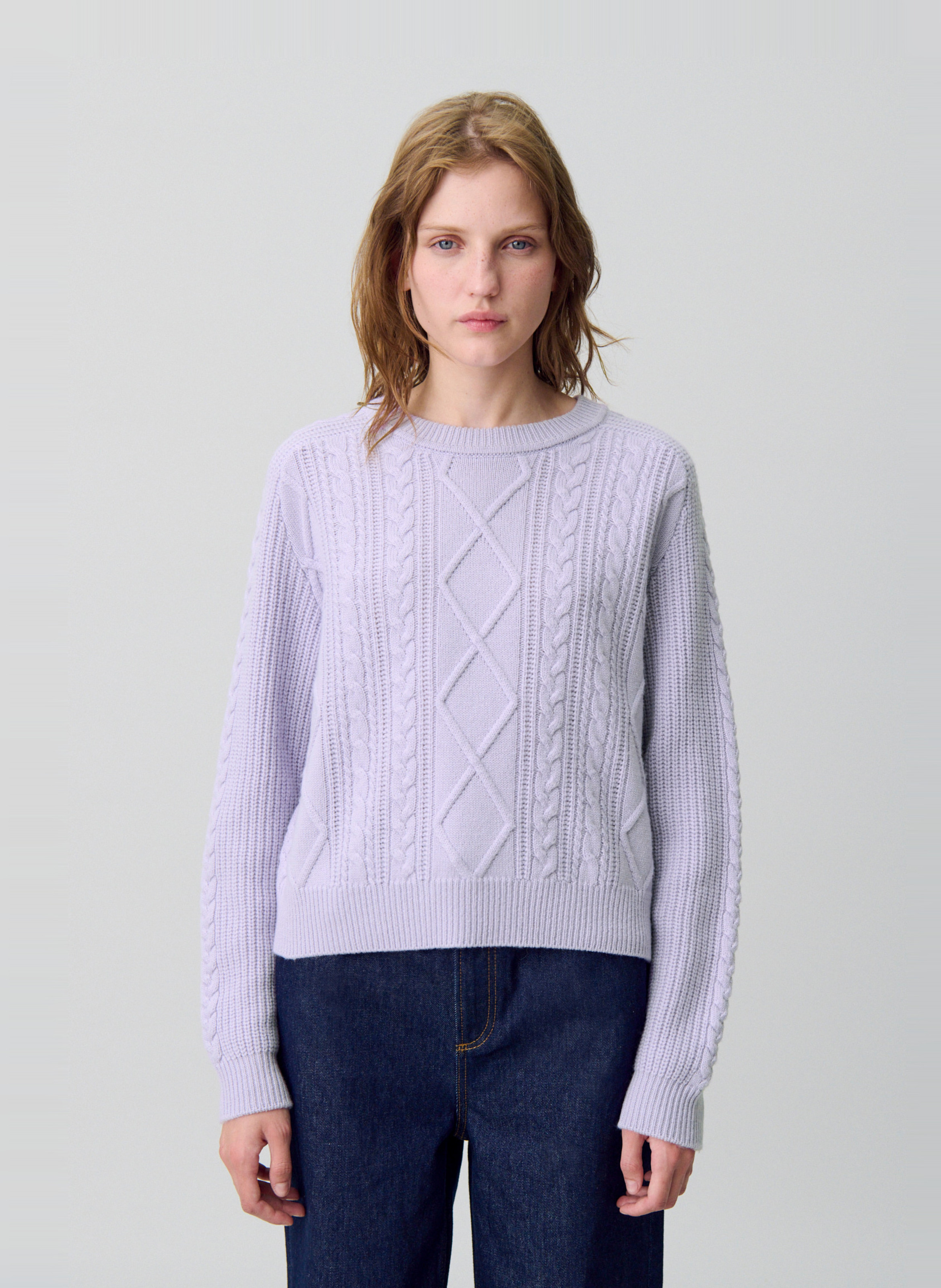Pull col rond en laine mélangée mirsada CLAUDIE PIERLOT Violet