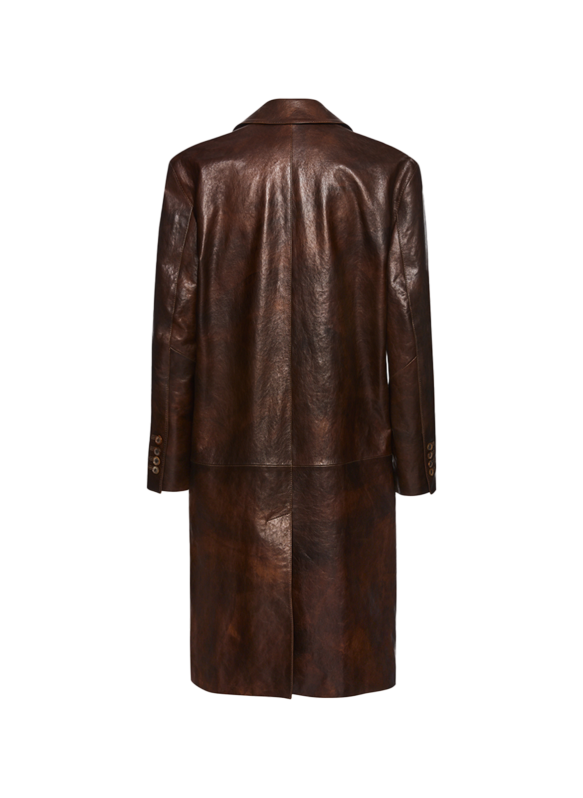 Oversized leather blazer coat MAGDA BUTRYM Brown