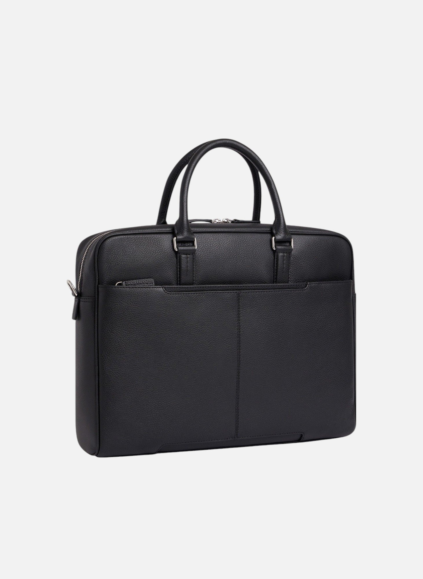 Porte documents 15" charles en cuir grainé grand modèle LE TANNEUR Noir