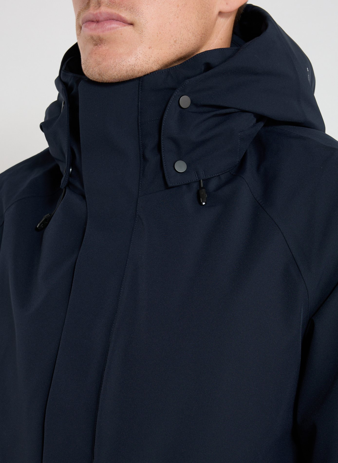 Parka with high collar and removable hood KRAKATAU Blue