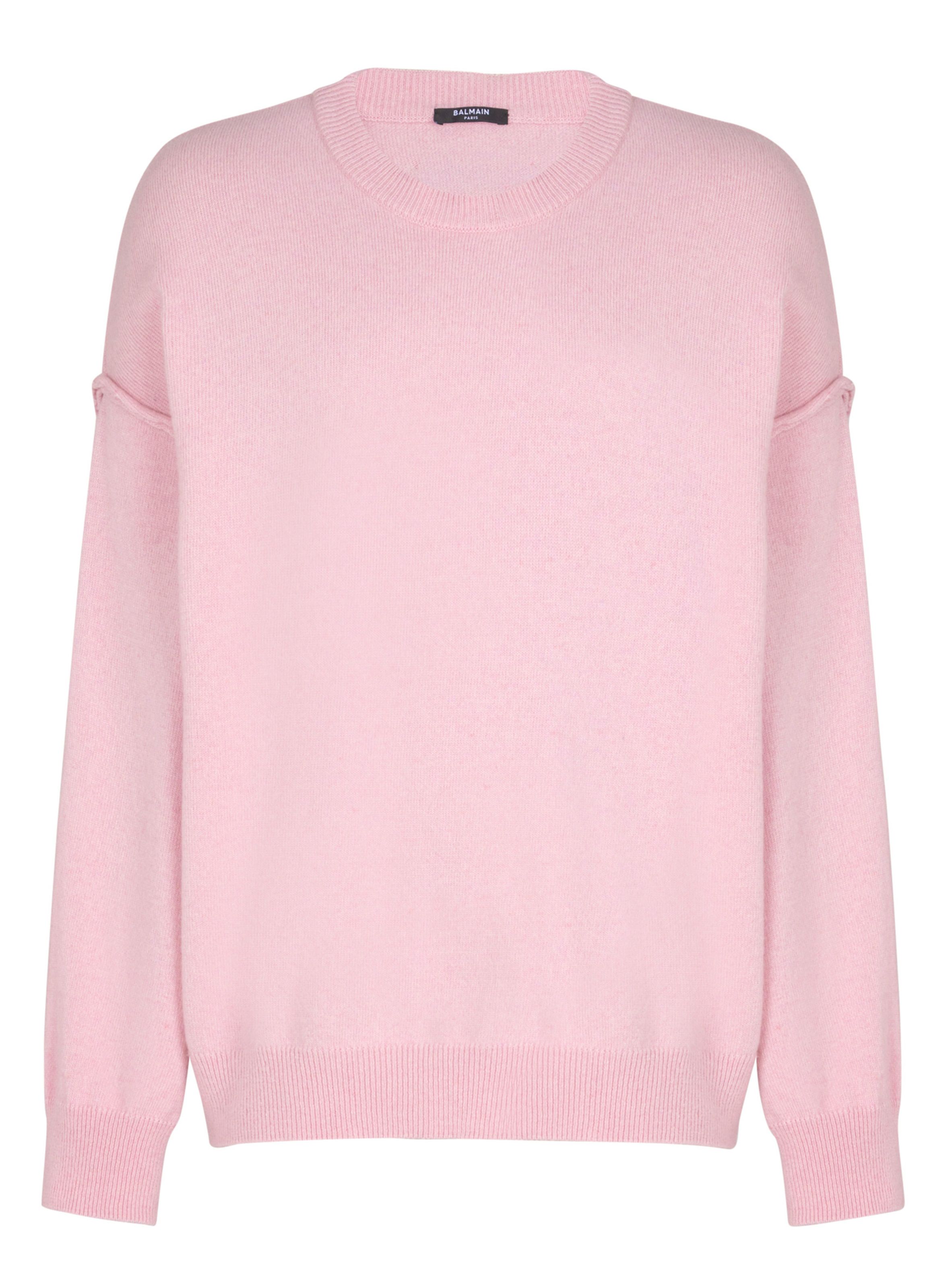 BALMAIN Sweatshirt en éco-cachemire Rose