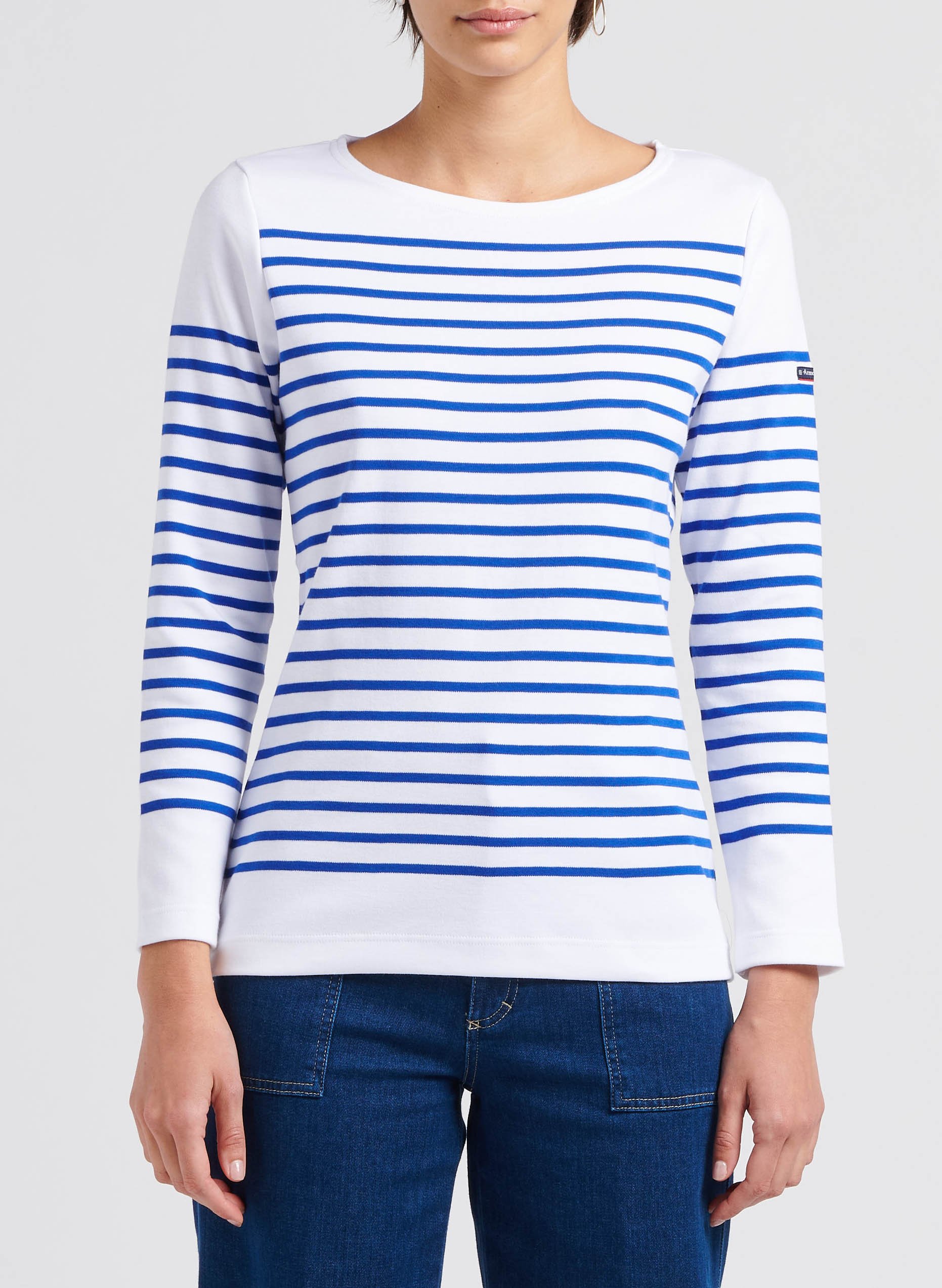 Marinière col bateau en jersey ARMOR-LUX Blanc