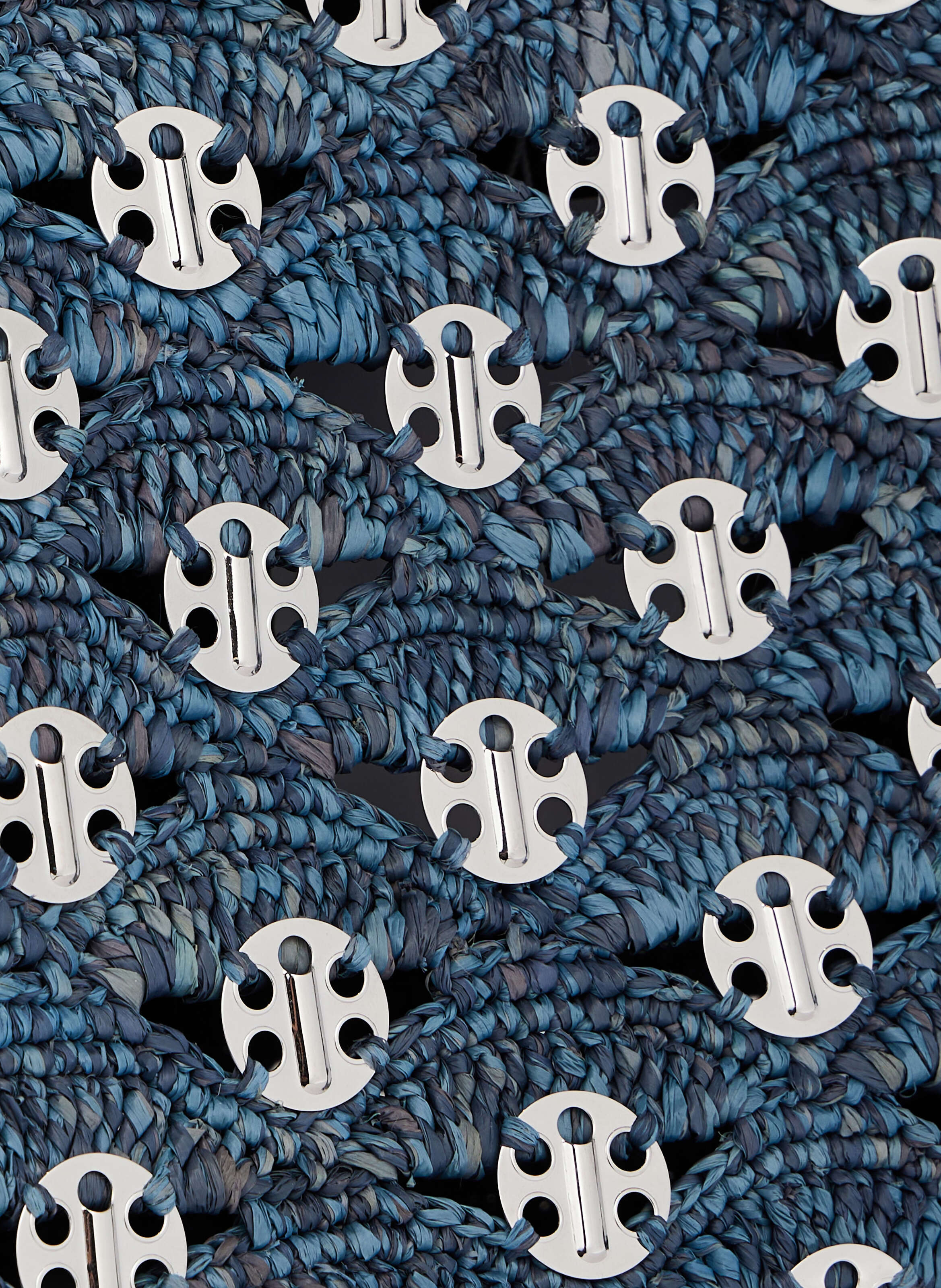 Sac cabas en raphia RABANNE Bleu