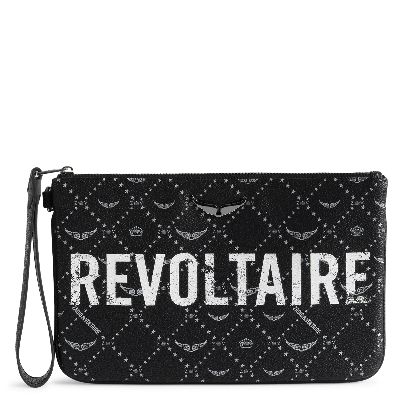 Pochette main à zip imprimée z pouch ZADIG&VOLTAIRE Noir