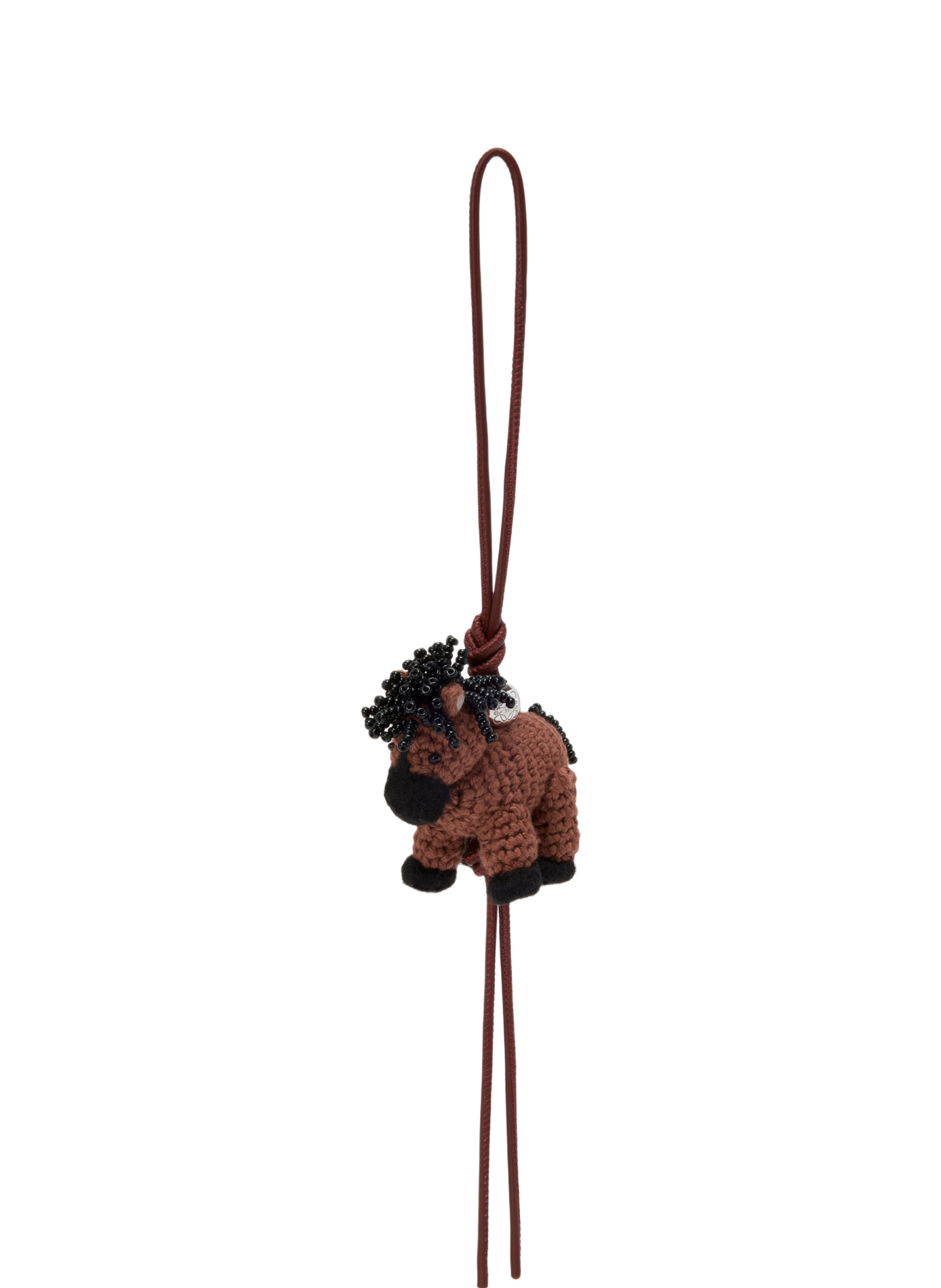 Bag charm horse in felt LOEWE Brown