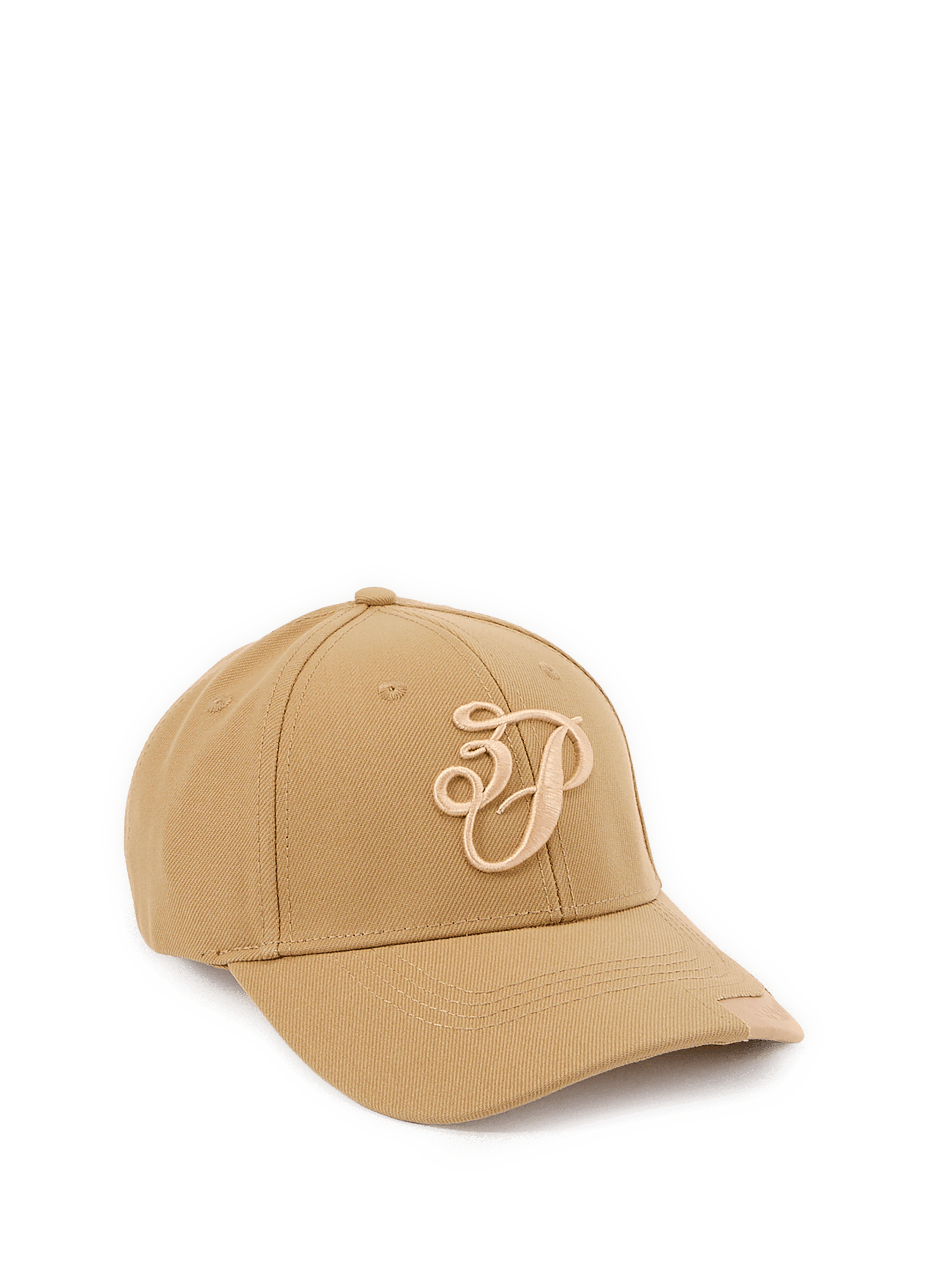 Casquette brodée en laine mérinos et soie 3 PARADIS Beige