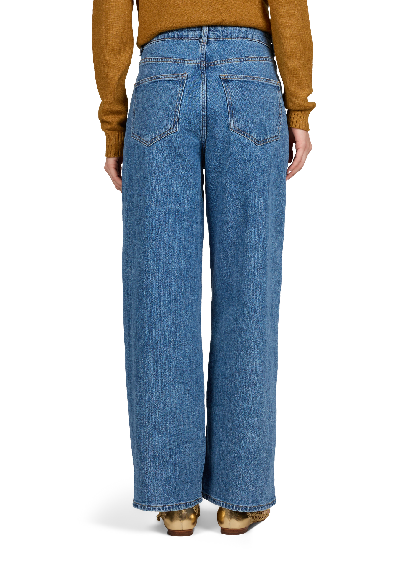 Jean droit en coton VILA Bleu