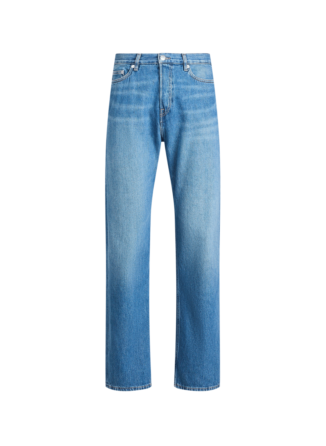 Jean droit taille haute uni SAMSOE SAMSOE Bleu