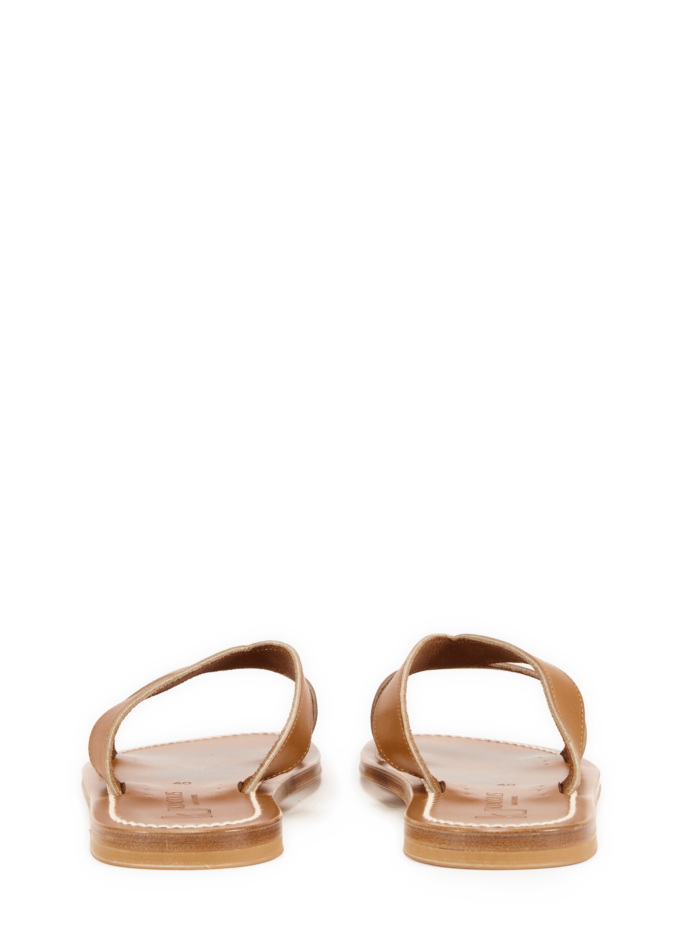 Flat leather mules by Kalomira K. JACQUES Brown