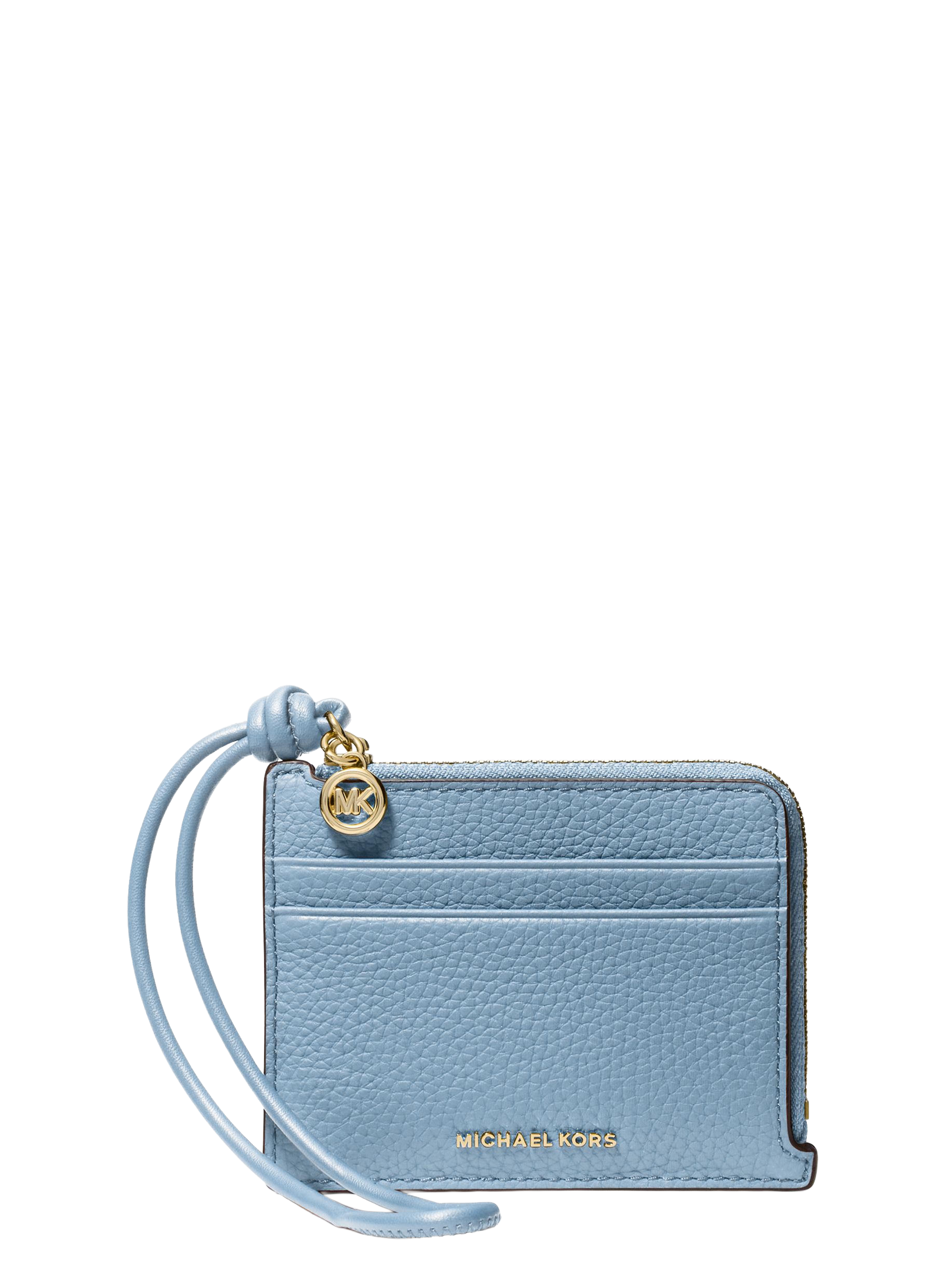 Small clutch-bracelet with card case in grained leather from Jet Set. MICHAEL KORS Blue