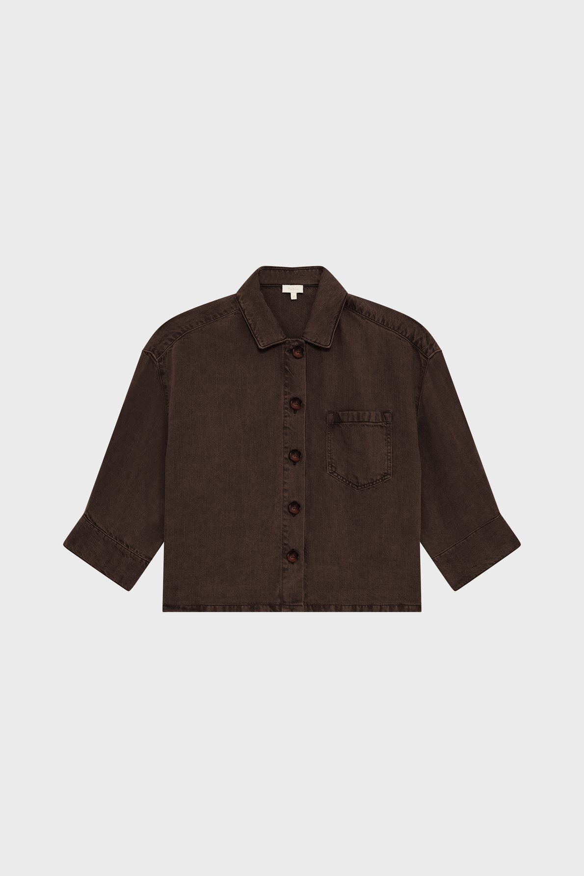 Surchemise fluide en lyocell et lin - manelle PABLO Marron