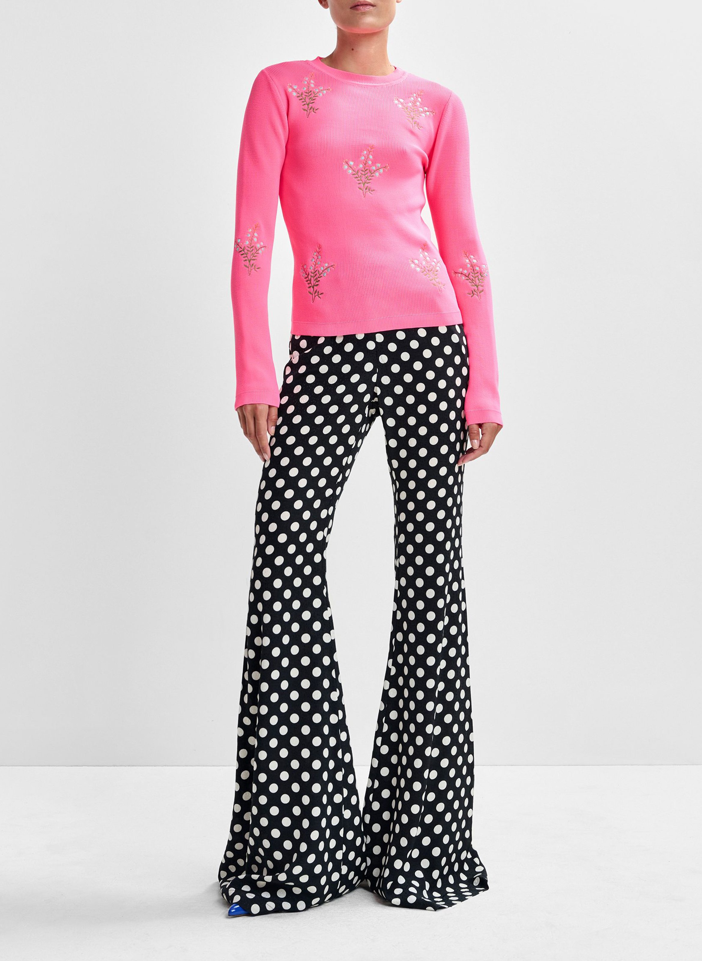 Pantalon flare imprimé jodie ESSENTIEL ANTWERP Noir