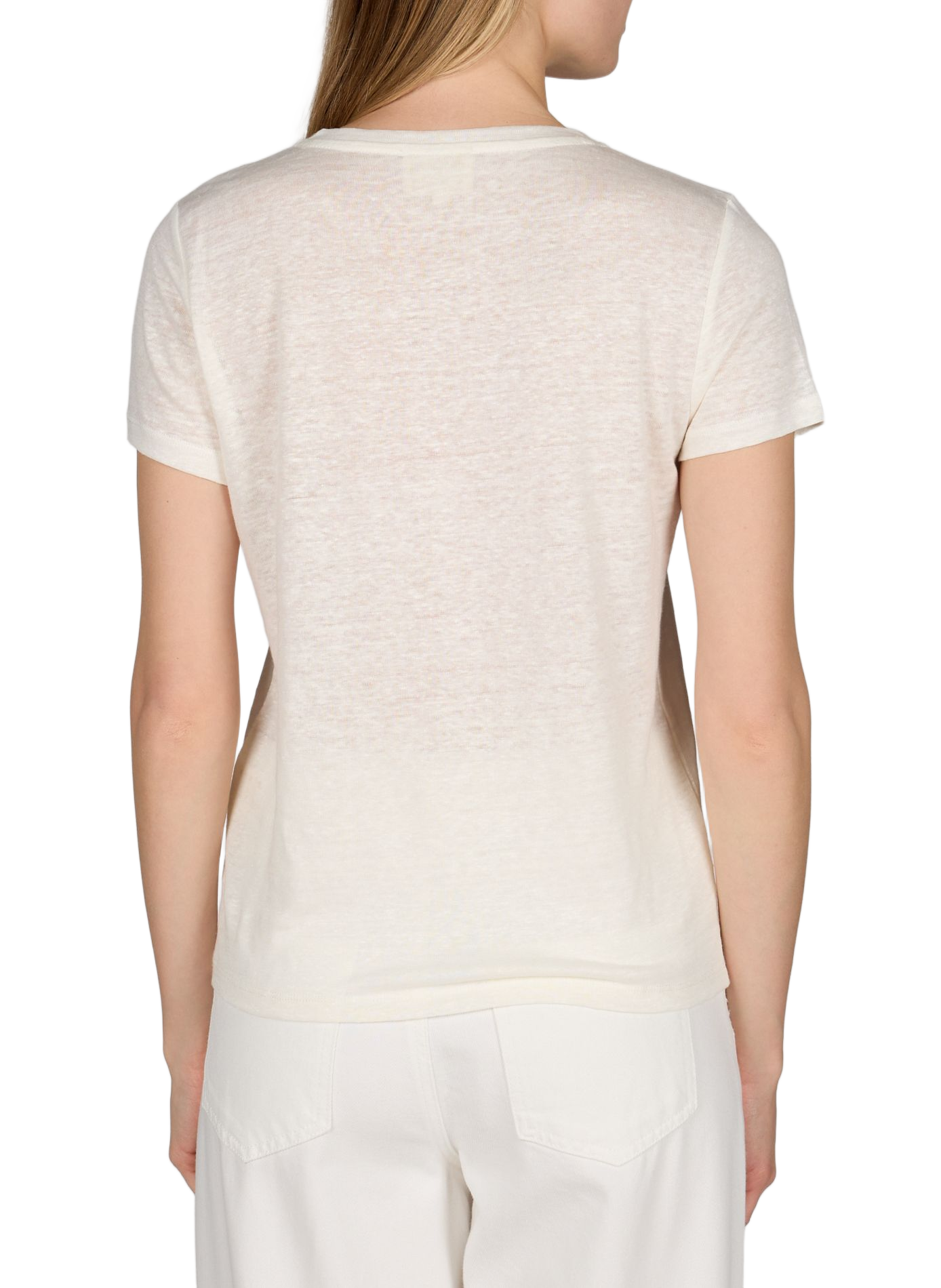 T-shirt col V Darla en lin ARTLOVE Blanc