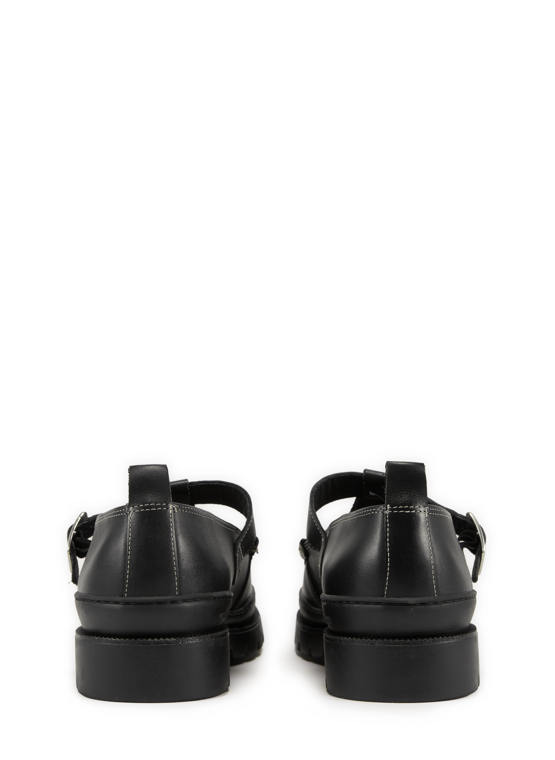 Scalloped leather Mary Janes KLEMAN Black