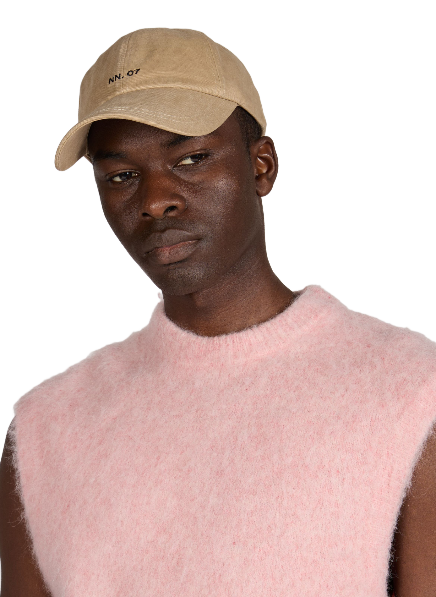 Casquette brodée en coton et toile NN.07 Beige