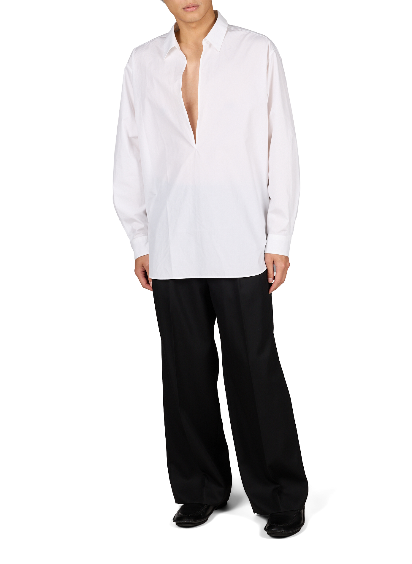 Chemise oversize à col v en coton  SSSTEIN Blanc
