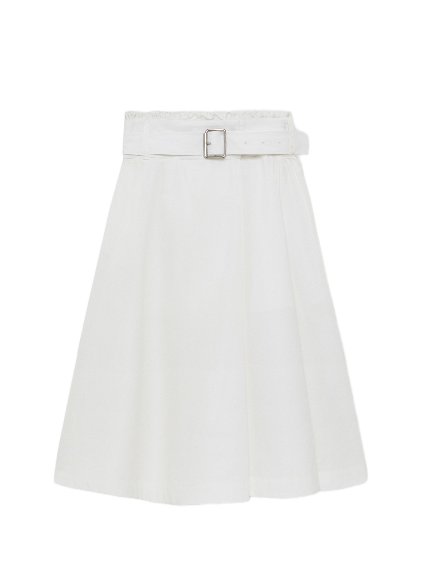 Falda con cinturón en popelina de algodón ligero. LOEWE Blanco