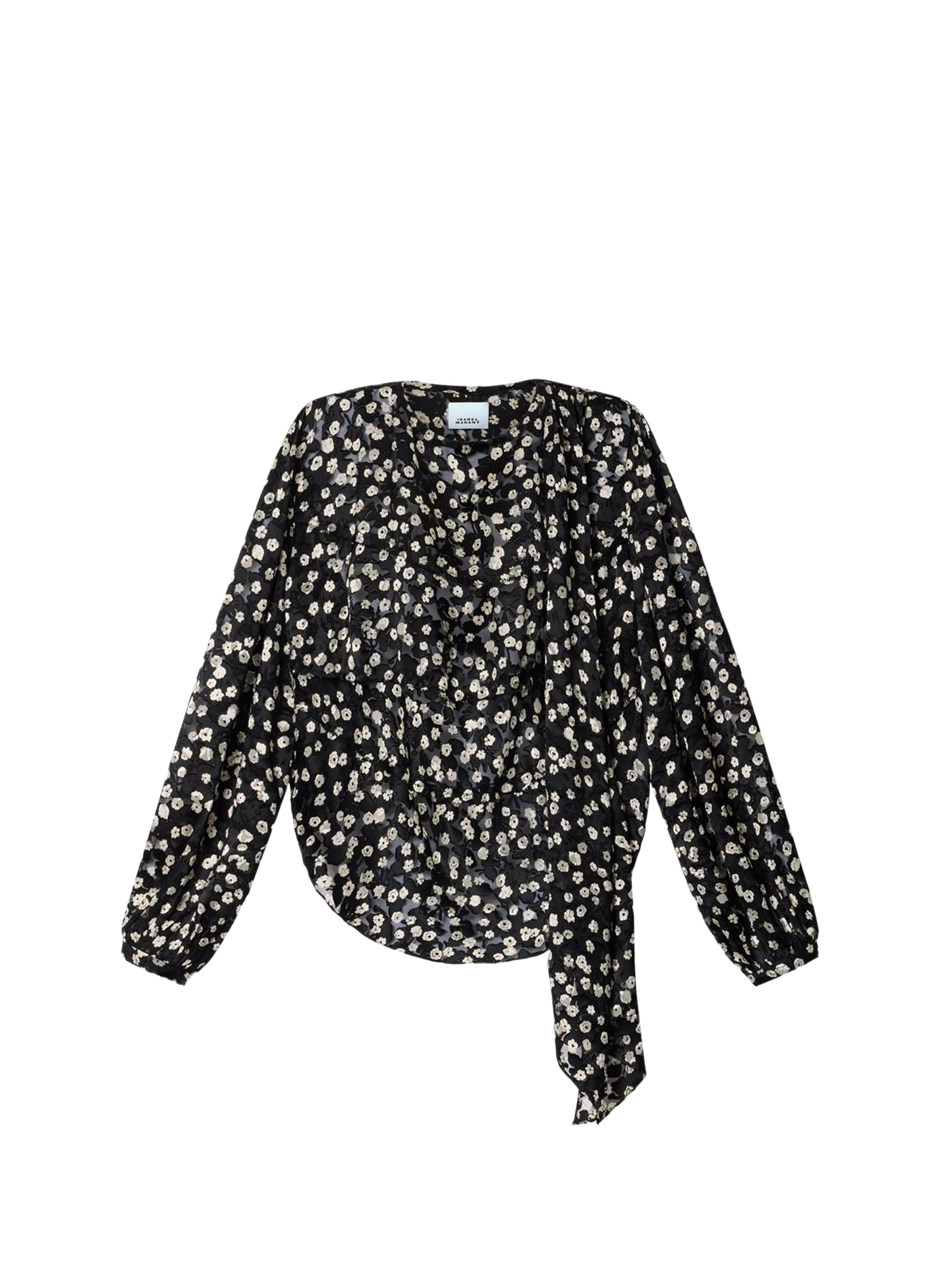 Printed silk blend evening blouse ISABEL MARANT Black