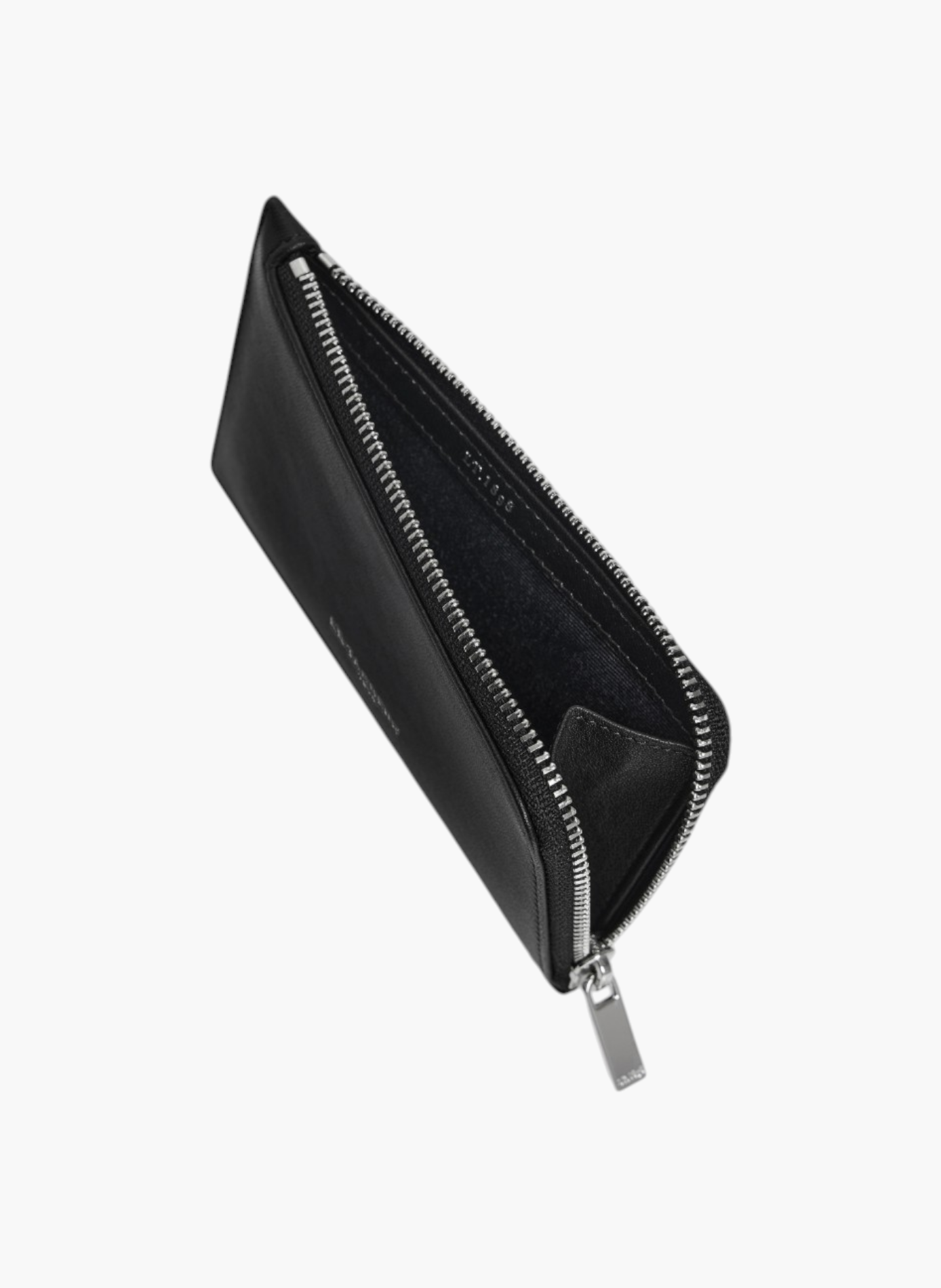 Porte cartes zippé albertine en cuir lisse LE TANNEUR Noir