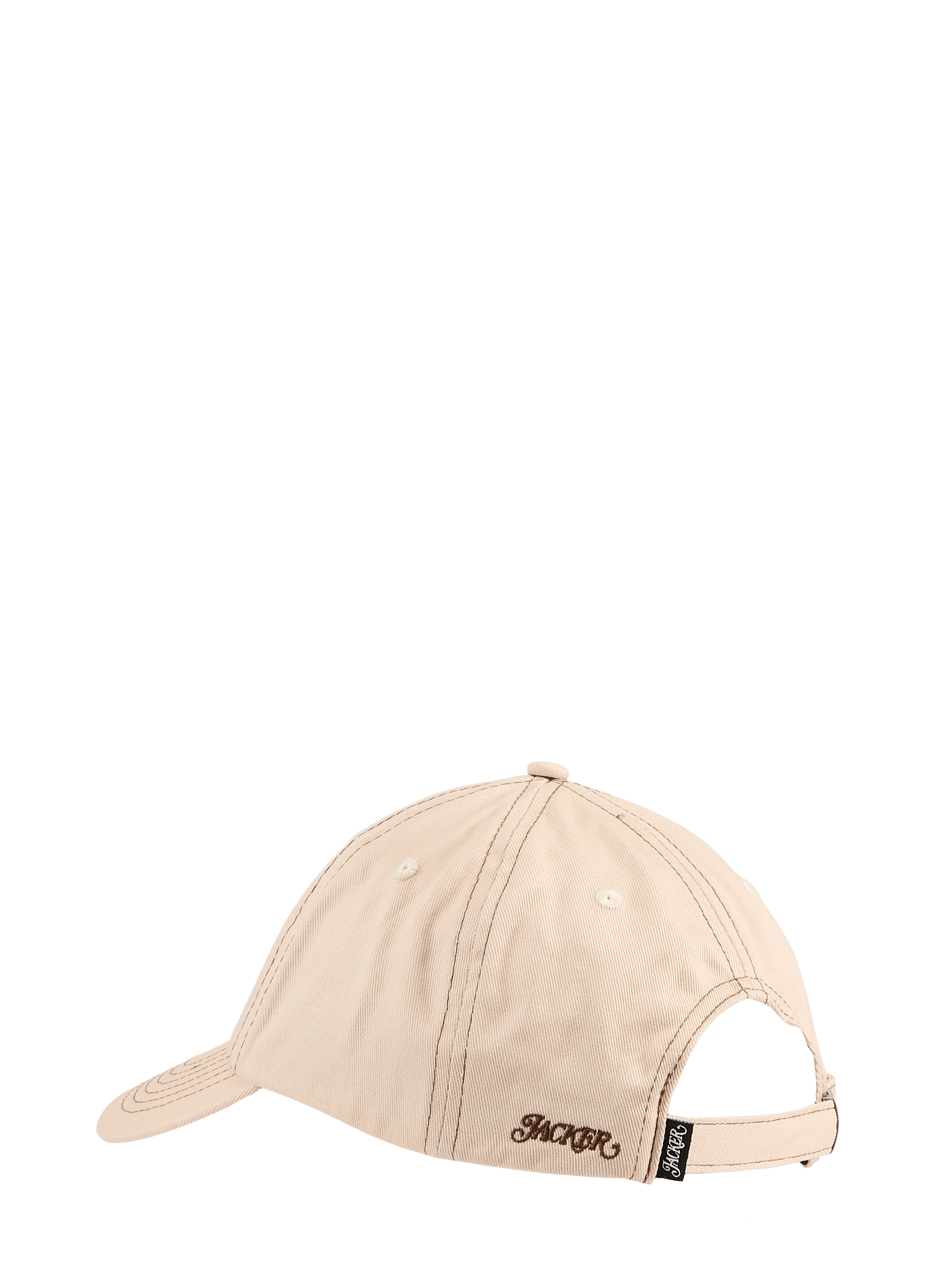 Cotton baseball cap with embroidered logo  JACKER. Beige