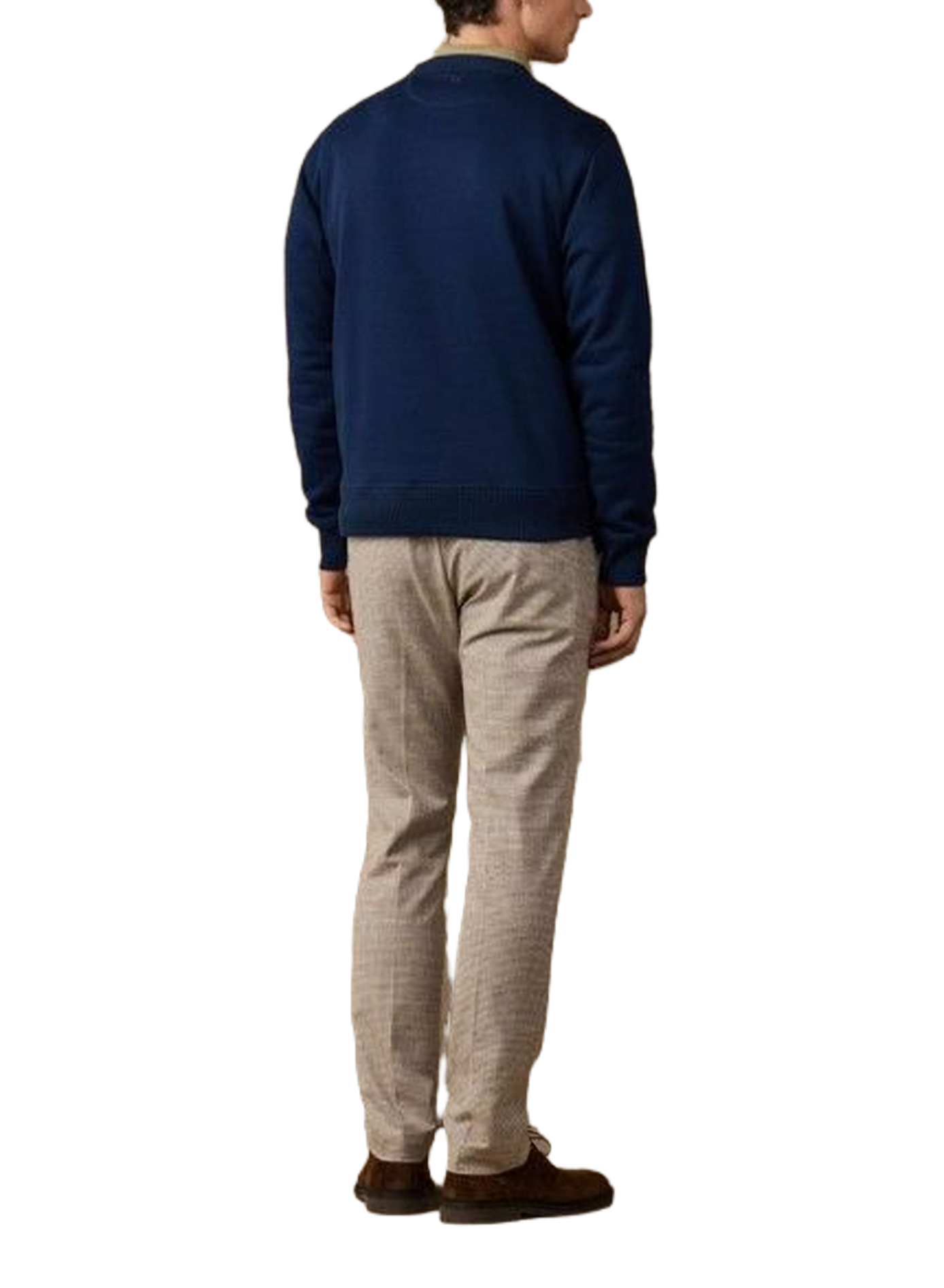Sweat droit col rond imprimé en coton HACKETT Bleu