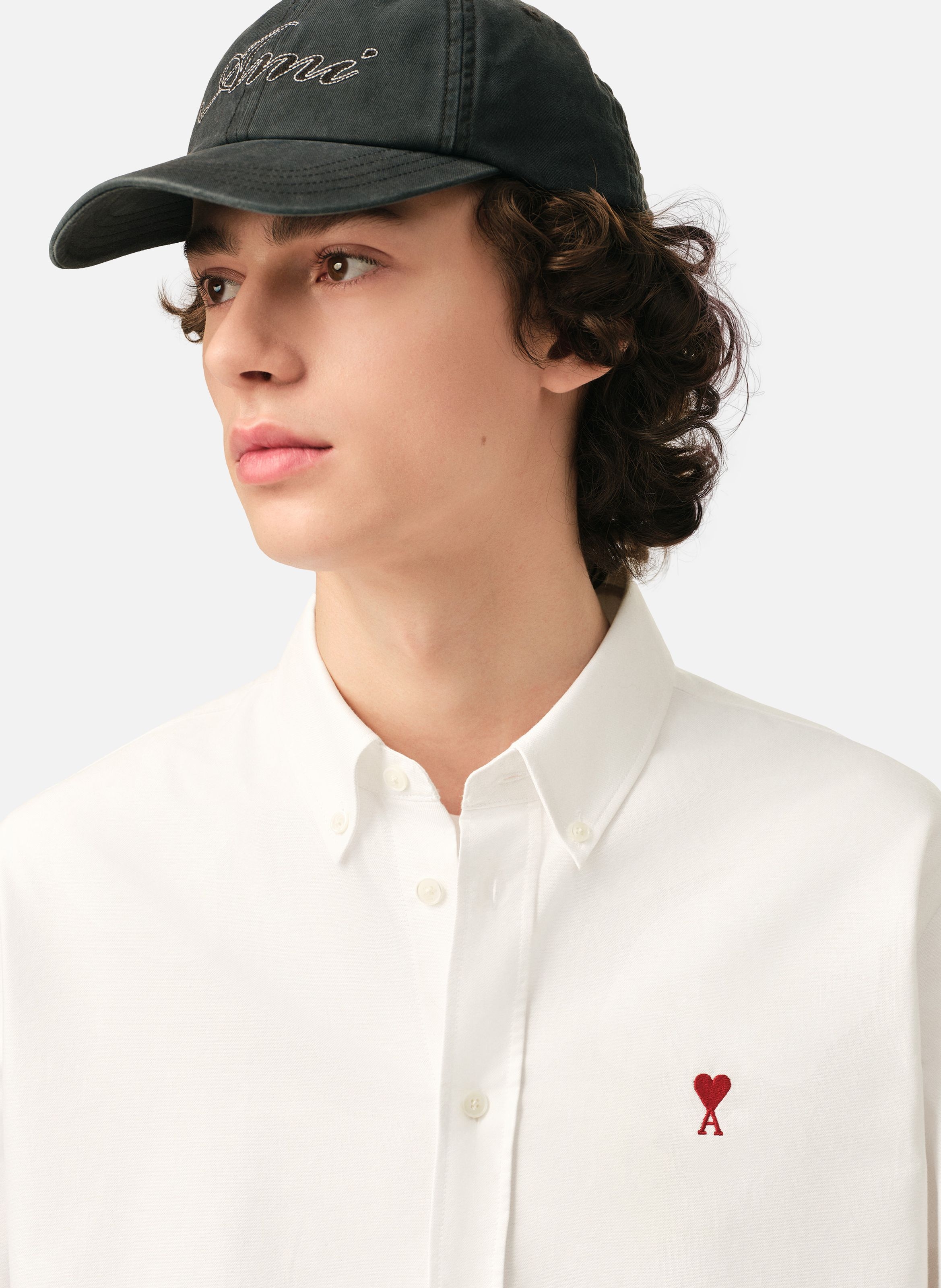 Chemise col boutonné ami de coeur unisexe AMI PARIS Blanc