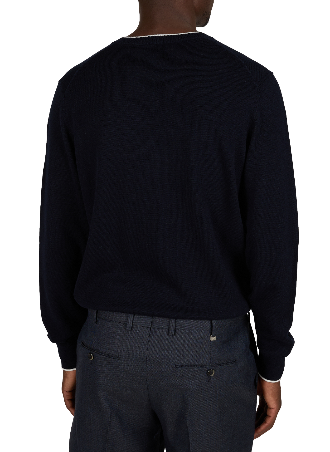 V-Ausschnitt-Pullover aus Baumwollmischung VAN LAACK Blau