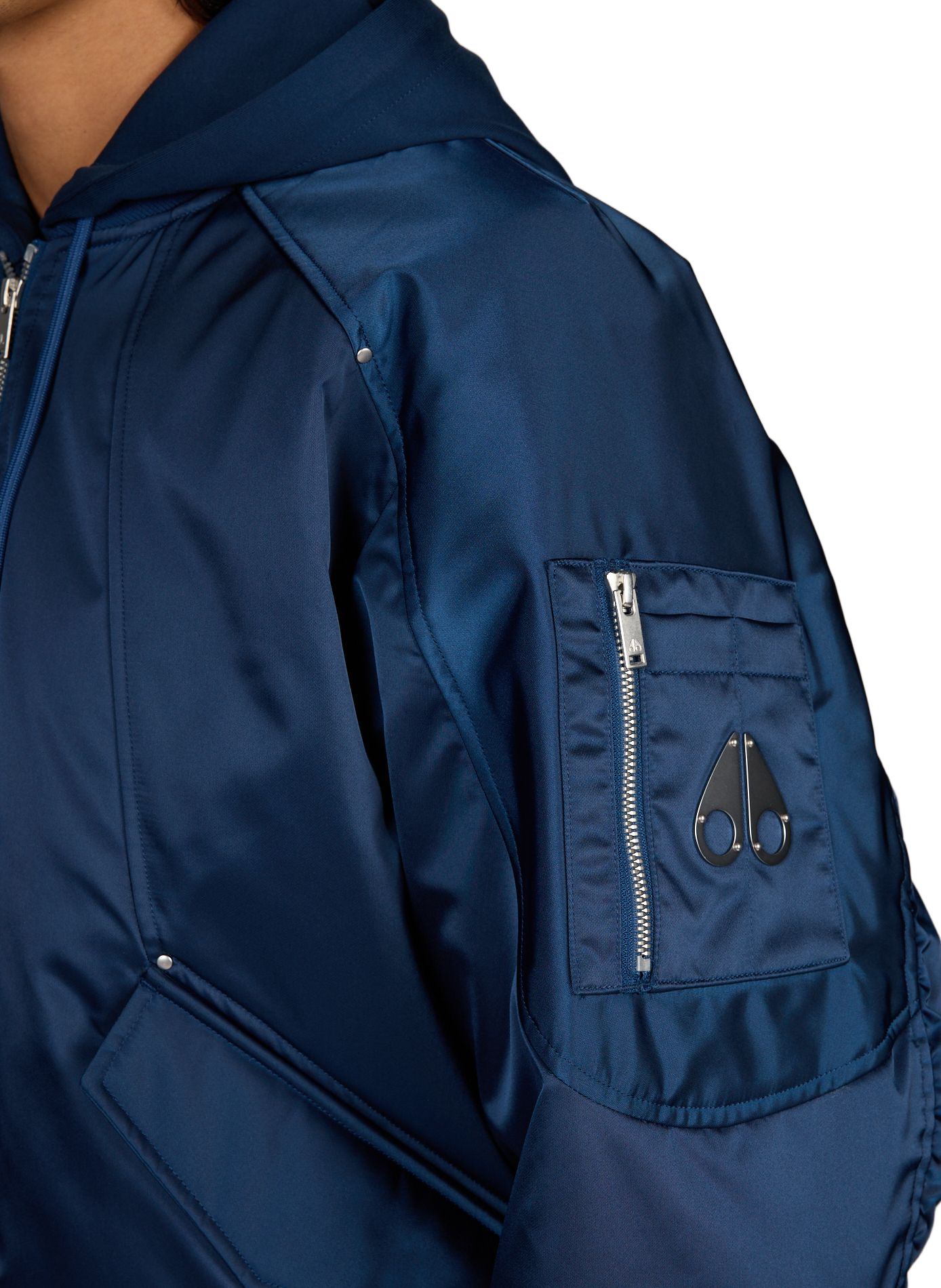 Gewatteerd jack met afneembare capuchon MOOSE KNUCKLES Blauw