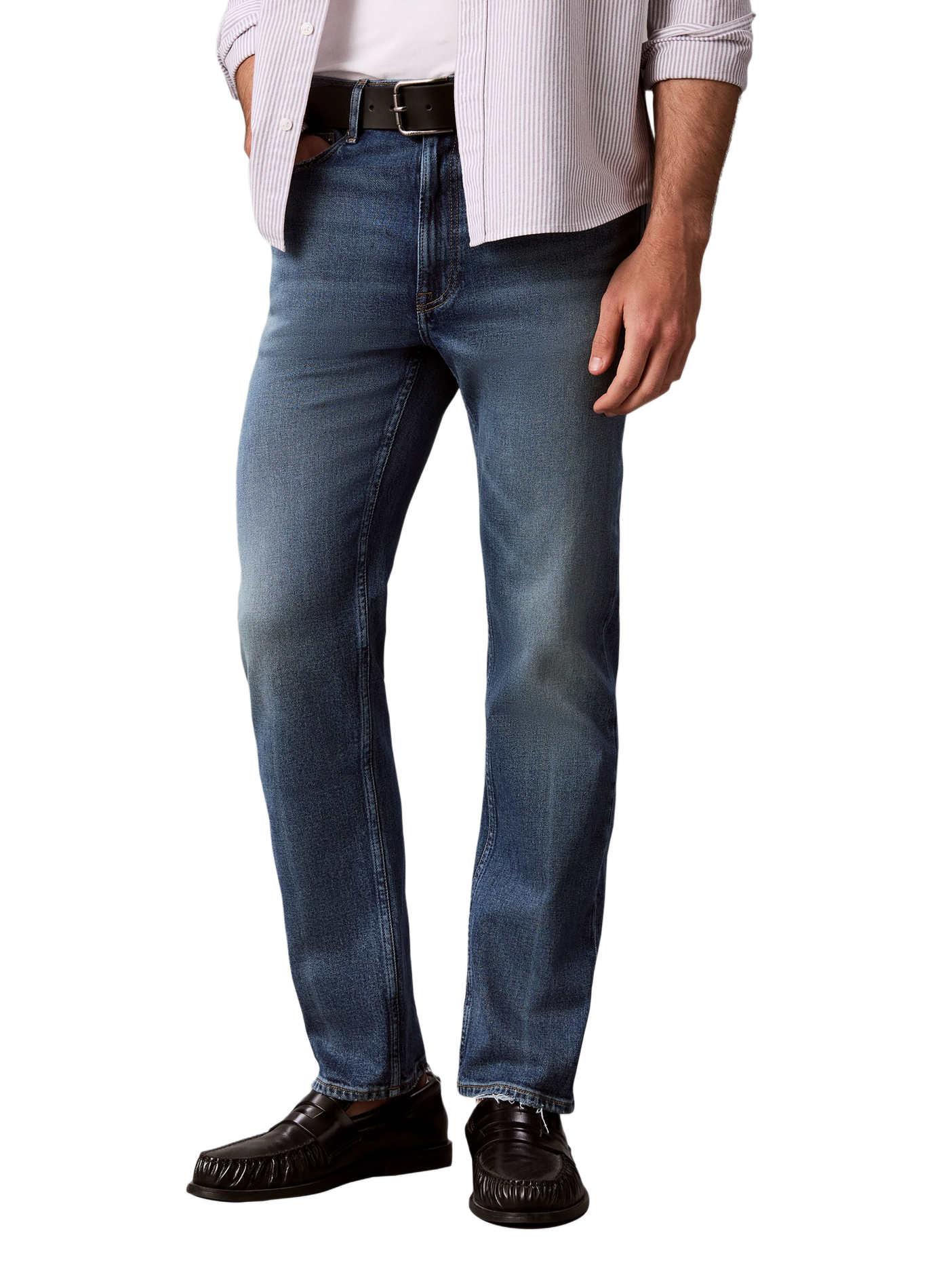 Jean skinny en coton mélangé CALVIN KLEIN Bleu