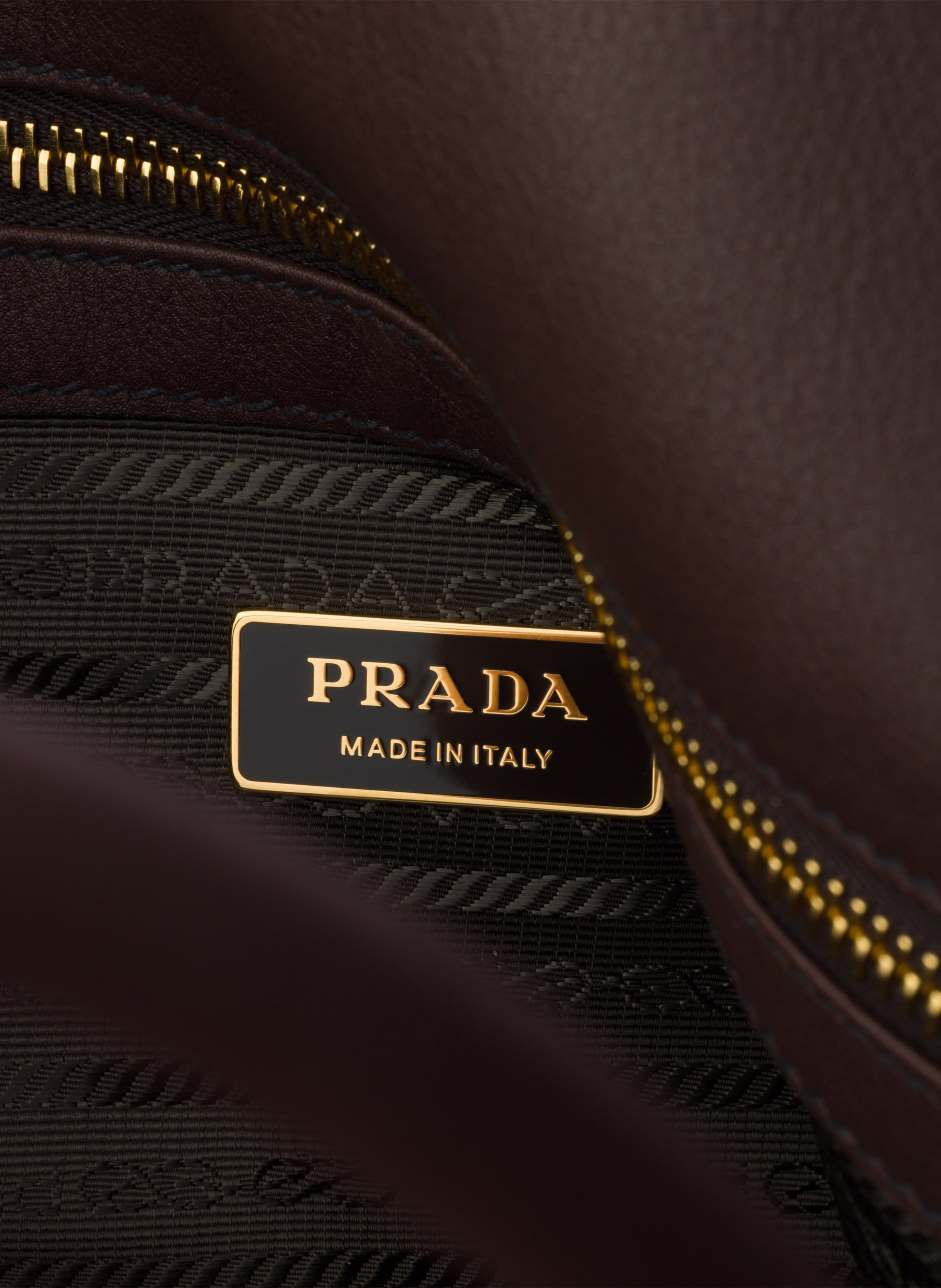 Grand cabas en cuir PRADA Marron